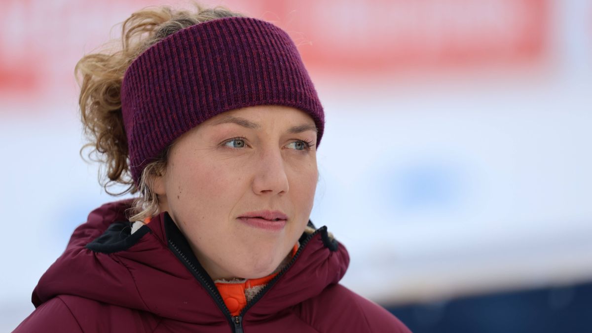 Lenzerheide, Schweiz 14. Dezember 2023: IBU Biathlon Weltcup Lenzerheide - Sprint Frauen - 2023 Im Bild: Laura Dahlmeier (ZDF Biathlon-Expertin) Biathlon Arena Graubünden *** Lenzerheide, Switzerla...
