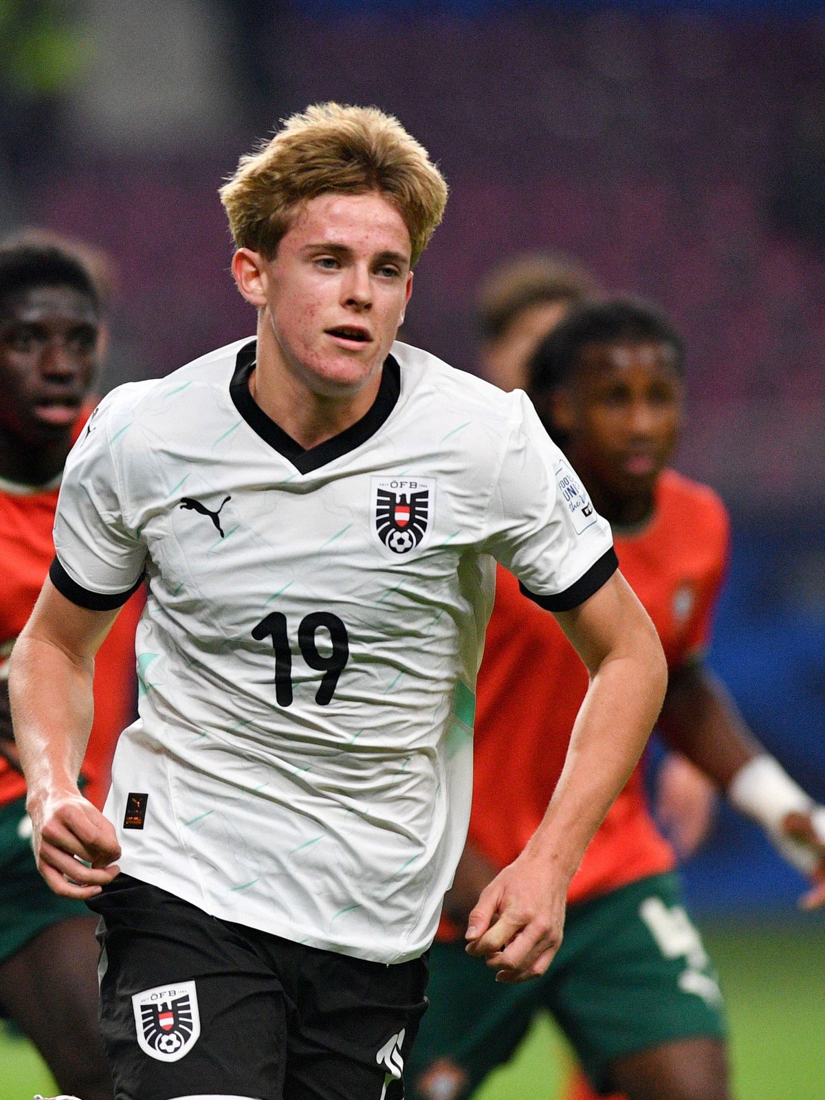 SOCCER - 2025 FIFA U17, U 17 World Cup DOHA,QATAR,27.NOV.25 - SOCCER - FIFA Under 17 World Cup Qatar 2025, final, Portugal vs Austria. Image shows Johannes Moser (AUT). PUBLICATIONxNOTxINxAUTxSUIxS...