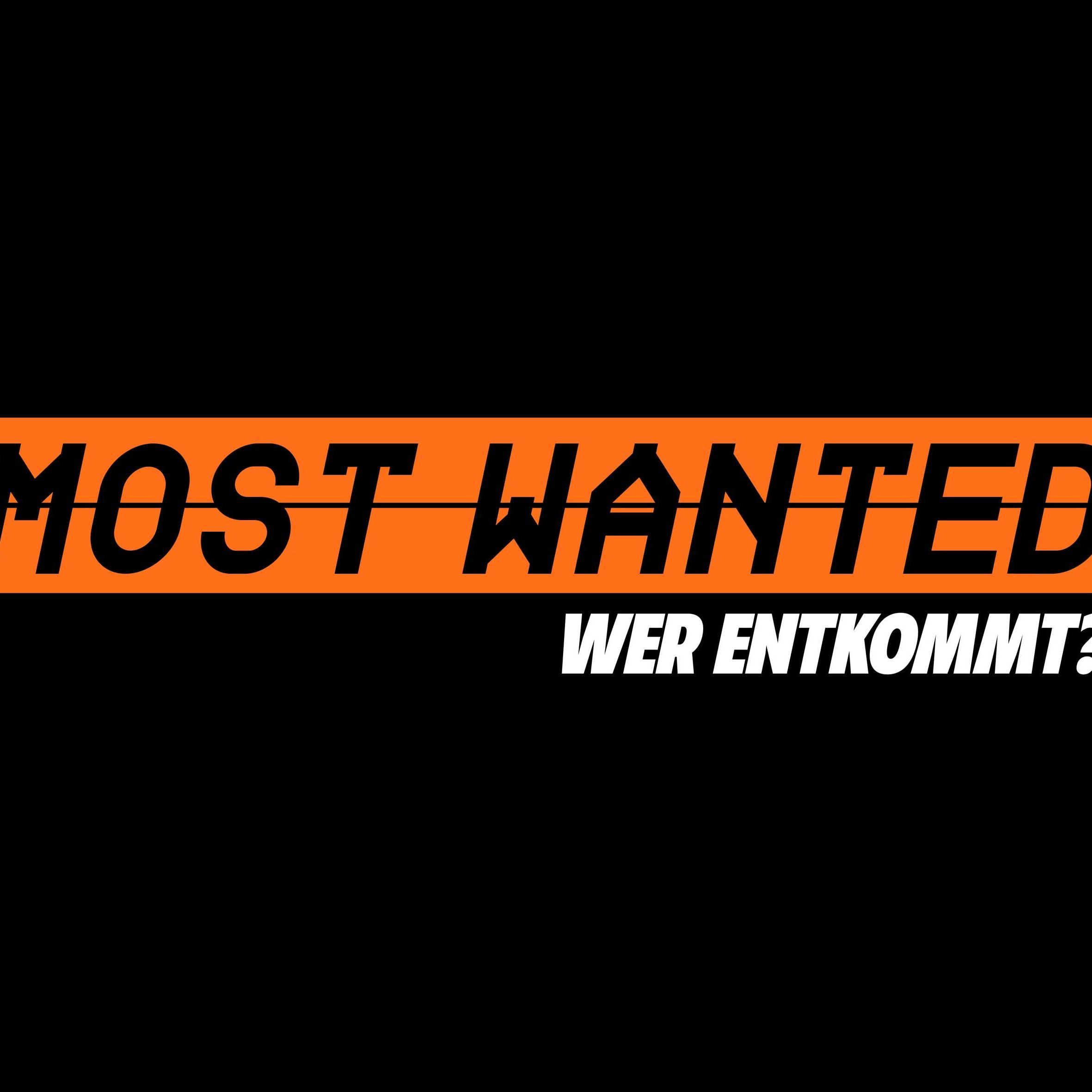Logo von "Most Wanted - Wer entkommt?" auf schwarzem Hintergrund