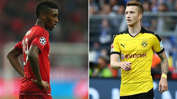 
                <strong>Mittelfeld: Coman vs. Reus</strong><br>
                Coman vs. Reus: Kaum bei Bayern gelandet, vertraut Pep Guardiola auf den jungen Franzosen. Er zeigte zuletzt, warum Bayern ihn geholt hat. Aber im Vergleich mit Marco Reus zieht er den Kürzeren. Zumal Reus gegen Bayern immer auf höchstem Niveau spielt, auch gerne einnetzt wie beim 1:2 im Vorjahr. Dritter Punkt für den BVB. 6:3 Bayern.
              