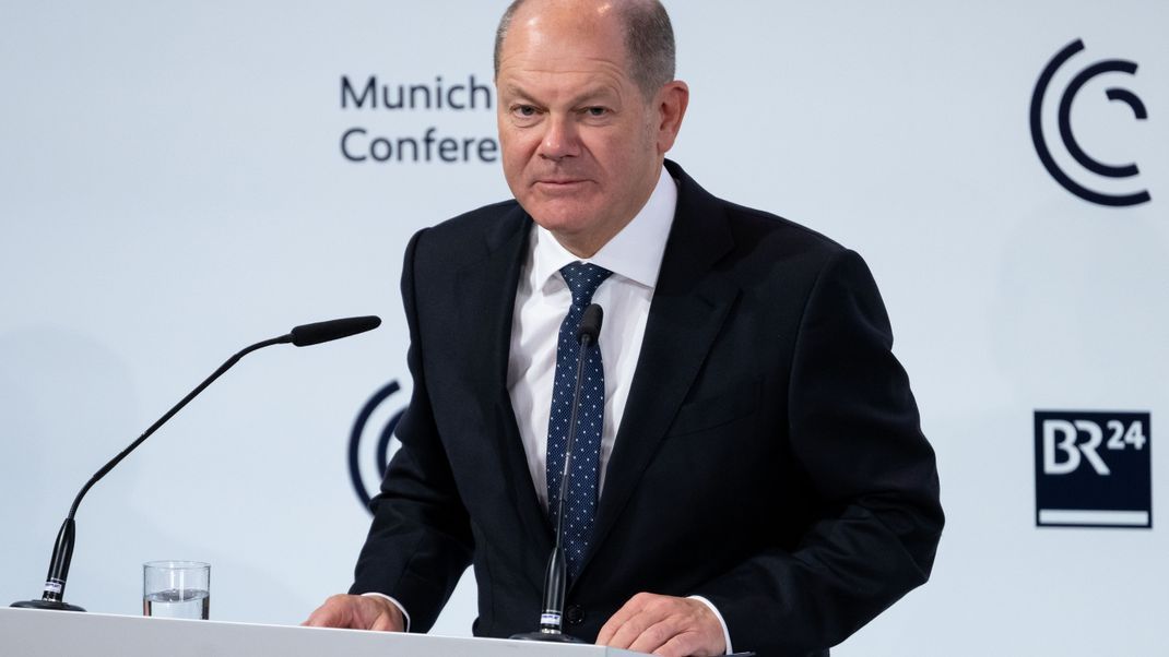 Bundeskanzler Olaf Scholz bei der Münchner Sicherheitskonferenz