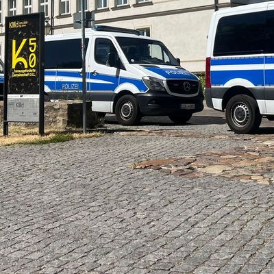 Polizeieinsatz am Landtag in Magdeburg
