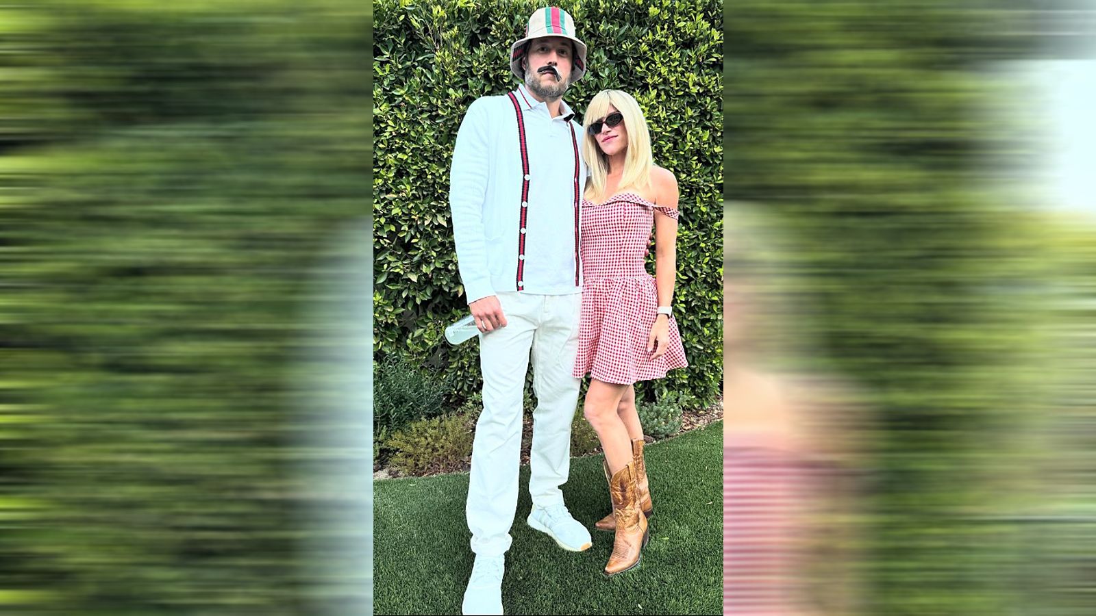 <strong>Matthew Stafford (Los Angeles Rams)</strong><br>Rams-Quarterback Matthew Stafford und seine Frau Kelly verkleideten sich zu Halloween 2024 tatsächlich als Travis Kelce und dessen Freundin Taylor Swift.