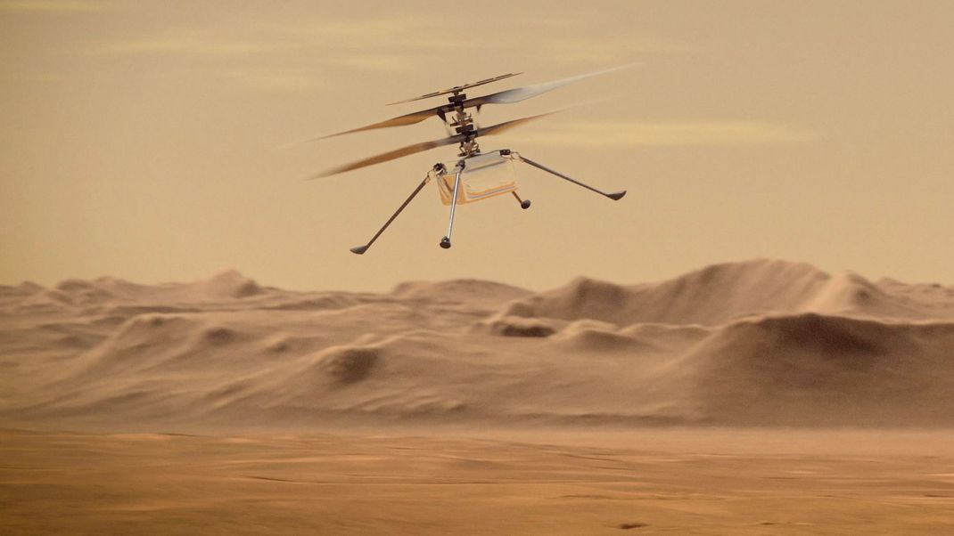 Ingenuity - der Mars-Helikopter der NASA geht nach drei Jahren Einsatz in seine wohlverdiente Rente. Er kann nicht mehr fliegen.