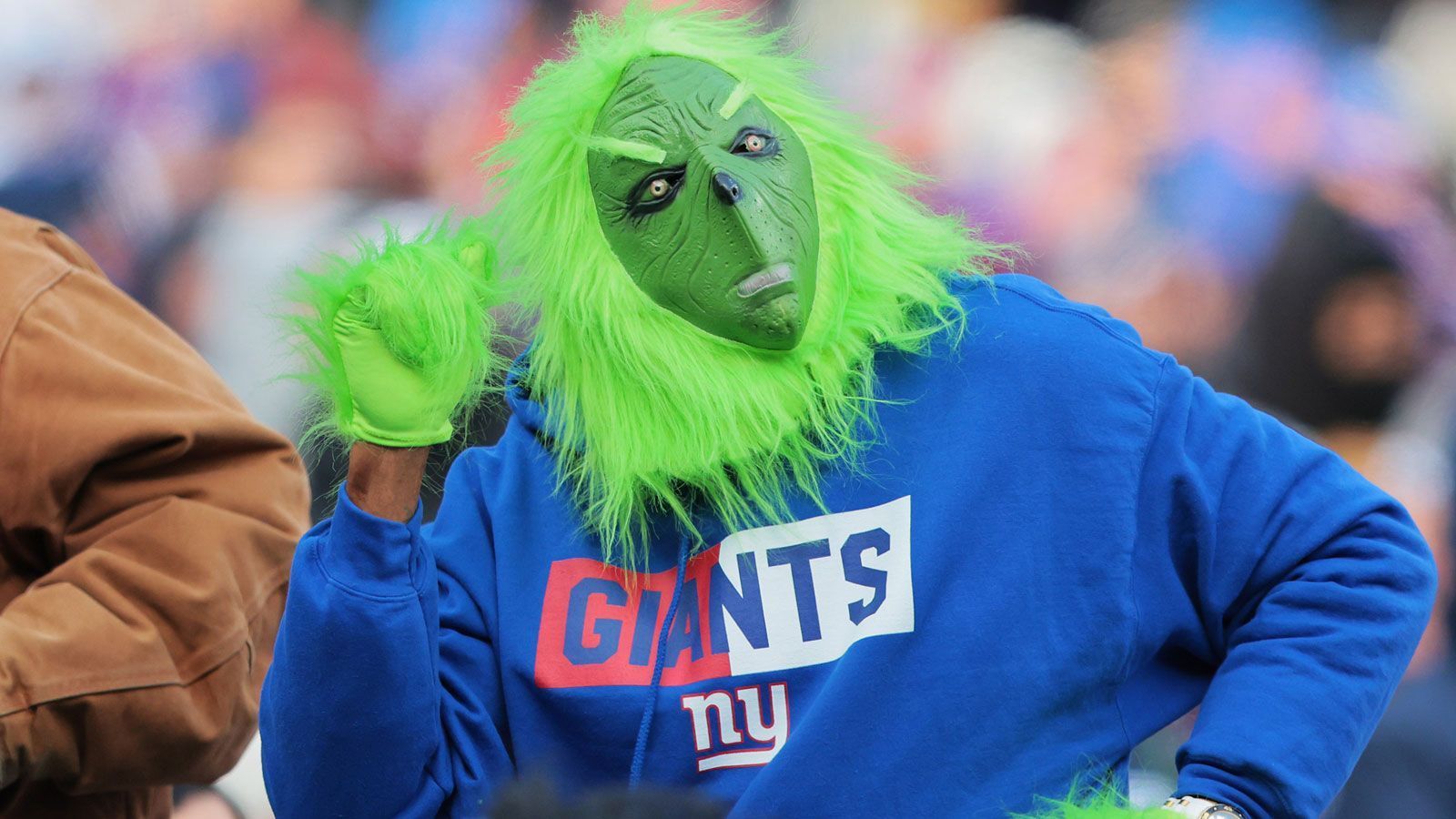 
                <strong>New York Giants: kein Maskottchen</strong><br>
                Bei den New York Giants schaut zwar zur Weihnachtszeit mal der Grinch auf der Tribüne vorbei. Doch andere unmenschliche Kreaturen gibt es rund um die "G-Men" nicht zu bewundern. Das Team aus dem "Big Apple" gönnt sich erst gar kein Maskottchen.
              