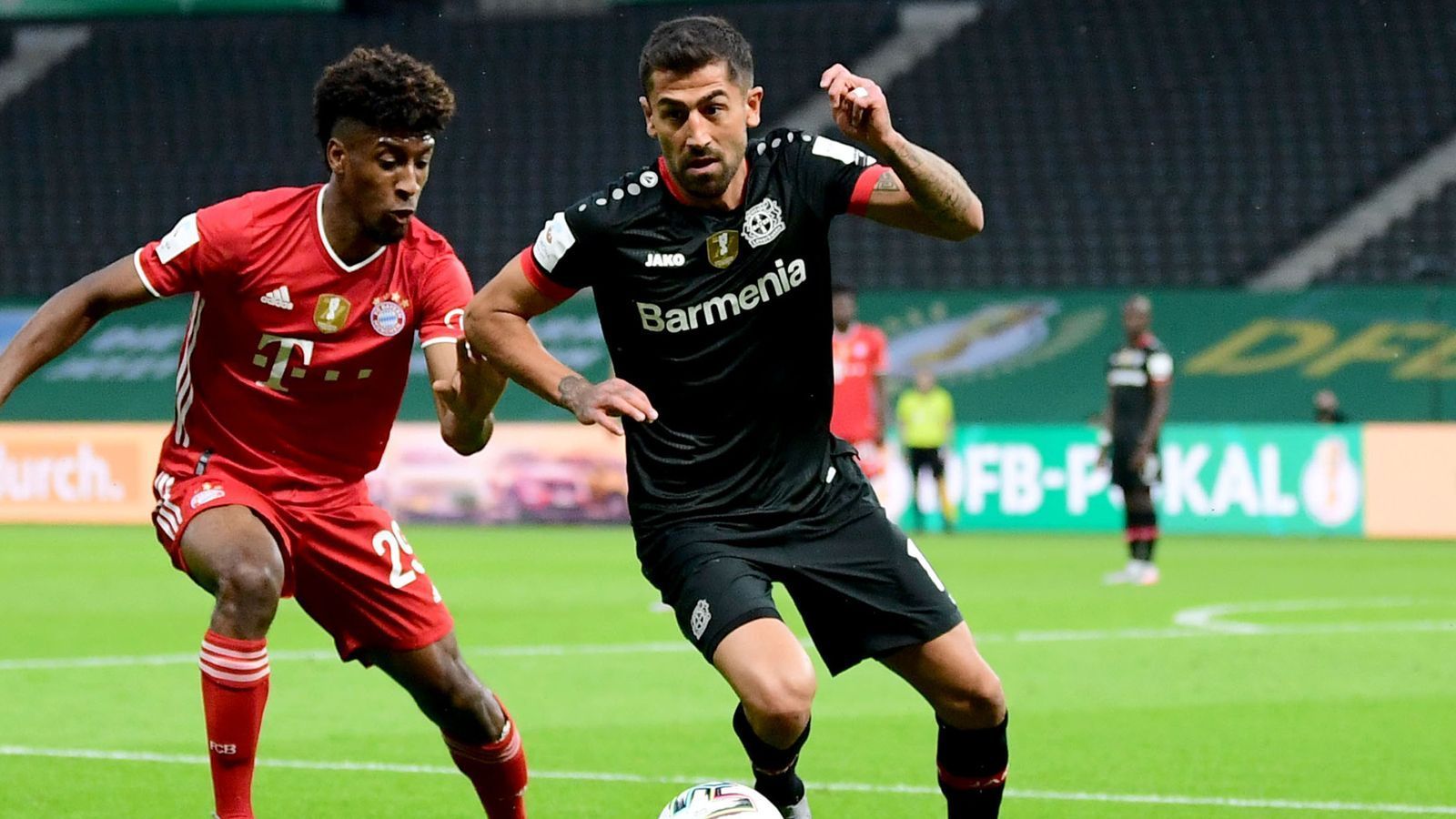 
                <strong>Kerem Demirbay </strong><br>
                Bereitet das 1:3 per Ecke vor und bringt mehr Kreativität in das Aufbauspiel der Leverkusener, als es Baumgartlinger konnte. ran-Note: 3
              