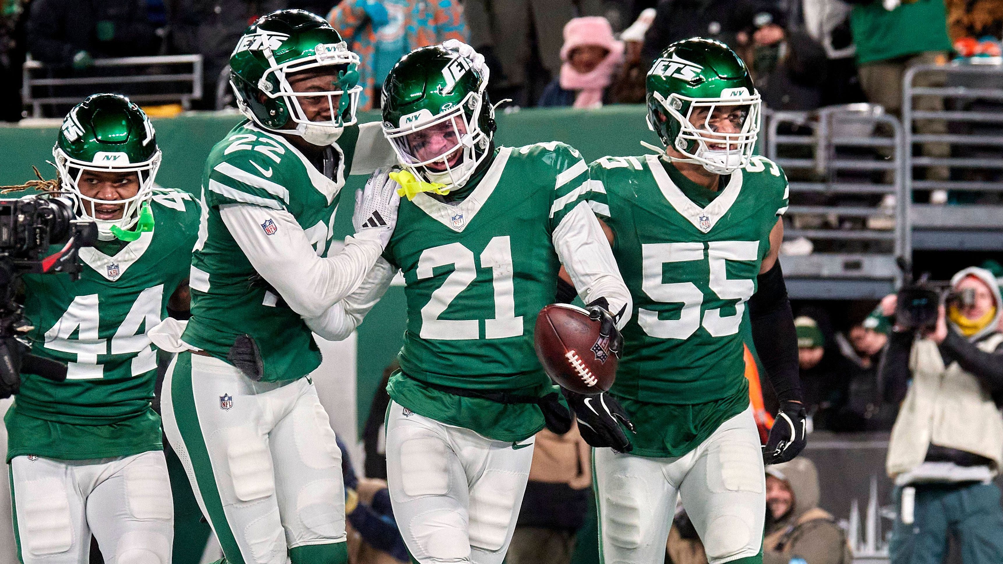 <strong>Platz 24 (geteilt): New York Jets</strong><br>Punkte durch Turnover: 46<br>Ballgewinne: 17<br>Ballverluste: 19<br>Turnover-Differenz: -2