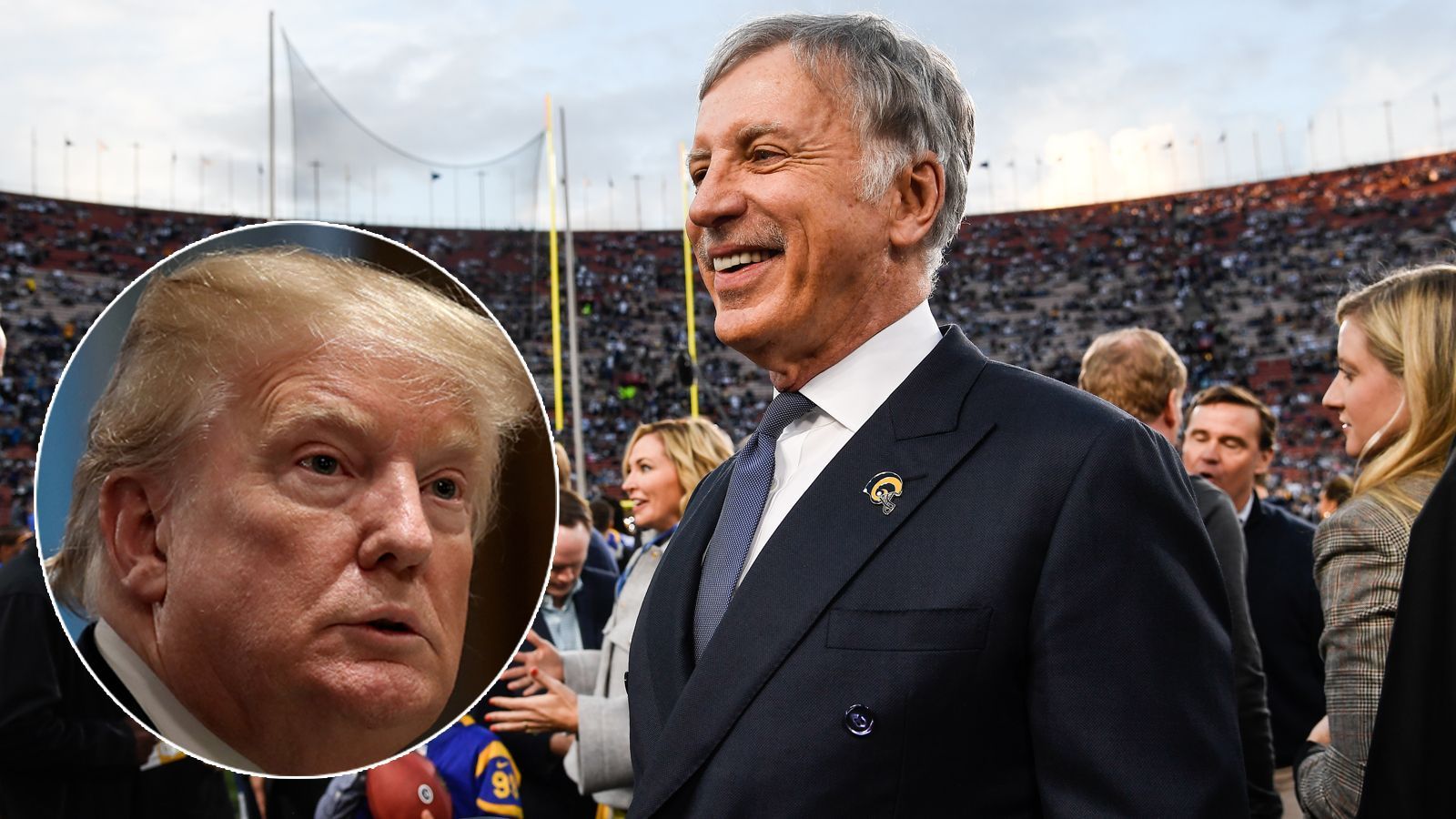
                <strong>Eigentümer Stan Kroenke spendete an Ex-Präsident Trump</strong><br>
                Eigentümer Stan Kroenke ist stinkreich und weiß offenbar nicht so recht, was er mit seinen Milliarden machen soll. So unterstützte er 2016 die US-Präsidentschaftskandidatin Hillary Clinton mit einer Spende von 250.000 Dollar, nur um nach verlorenem Wahlkampf die Seiten zu wechseln. Zur "feierlichen" Amtseinsetzung von Präsident Donald Trump steuerte Kroenke mal eben eine Million Dollar bei. Das Geld hätte auch besser investiert werden können.
              