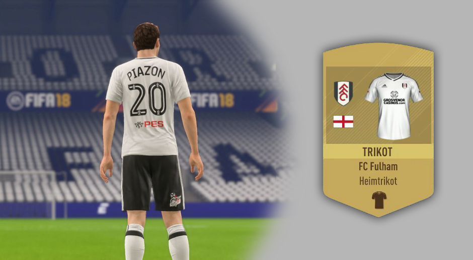 
                <strong>FC Fulham – Heimtrikot</strong><br>
                Pro Evolution Soccer hat seinen Weg in FIFA 18 gefunden. Das Logo der Konkurrenz ist auf dem Fulham-Trikot abgebildet.
              