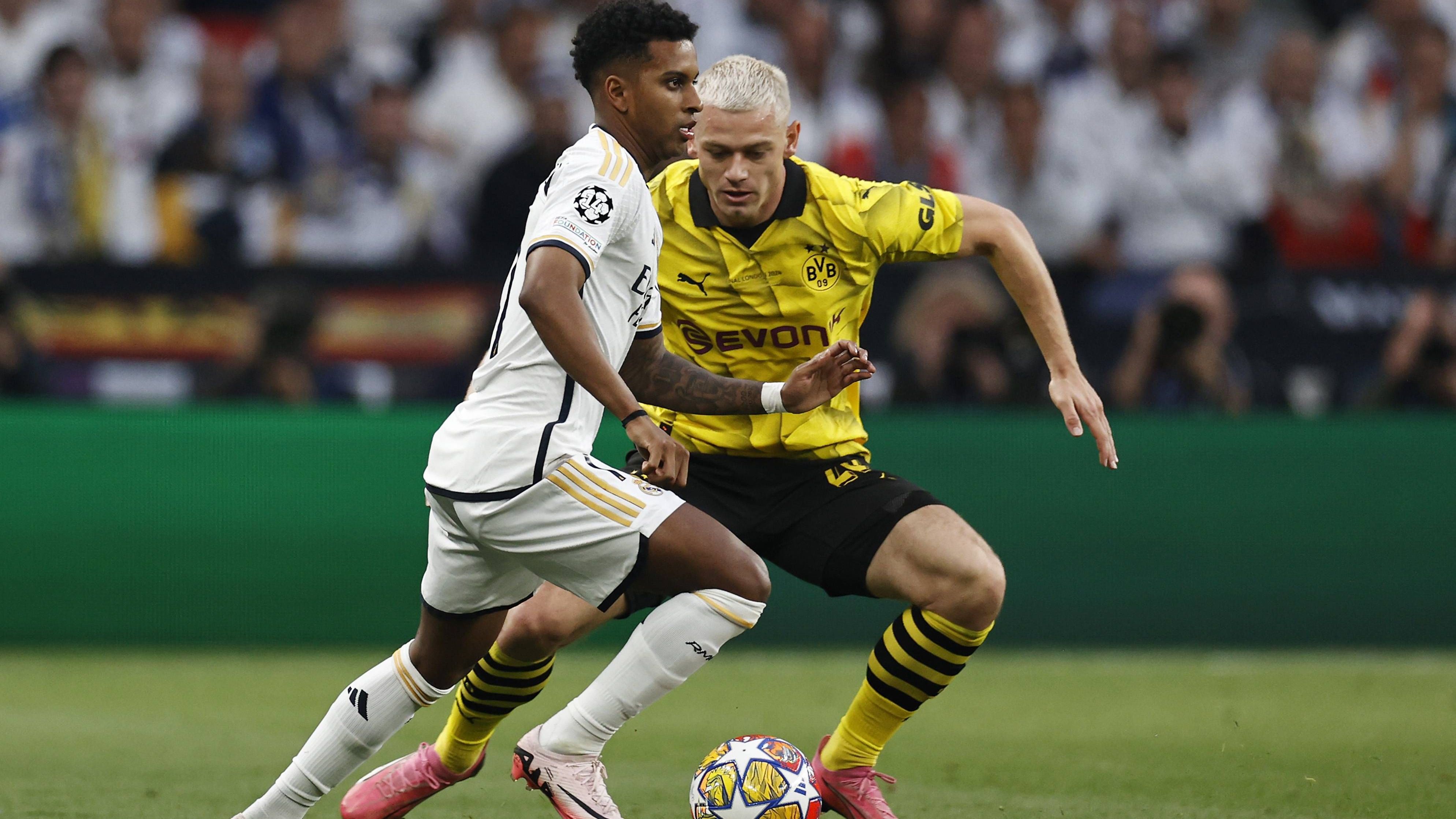 <strong>Rodrygo (Real Madrid)</strong><br>Schwaches Spiel des Brasilianers, der seine Champions-League-Aura nicht auf den Platz bringen kann. Kein einziger Torschuss, nur ein erfolgreiches Dribbling bei fünf Versuchen. Mit Abstand schwächster Offensivspieler bei Real. <strong><em>ran</em>-Note: 5</strong>