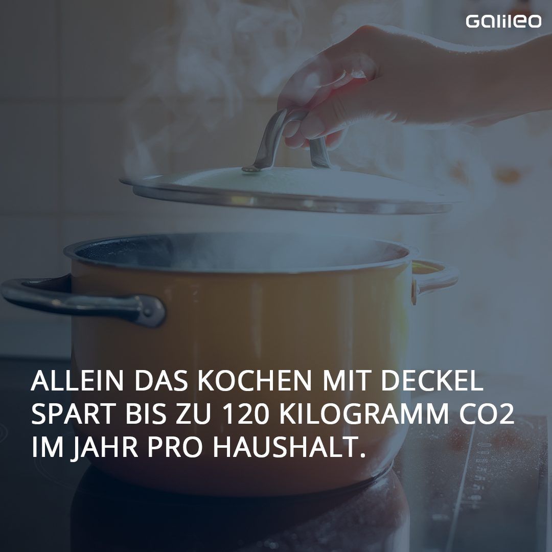 Kochen mit Deckel schont das Klima.