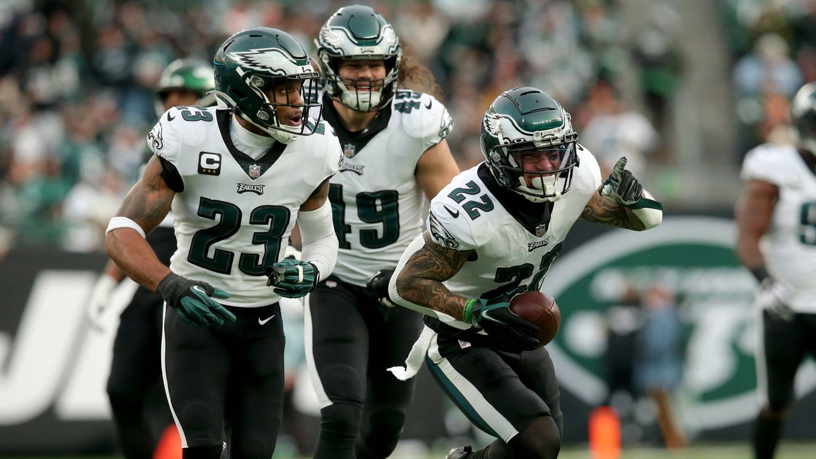 <strong>Platz 14: Philadelphia Eagles</strong><br><br>Erzielte Interceptions: 139<br>Erzielte Fumbles: 102<br>Takeaways gesamt: 241<br><br>Kassierte Interceptions 129<br>Kassierte Fumbles: 107<br>Giveaways gesamt: 236<br><br>Turnover-Differenz: +5