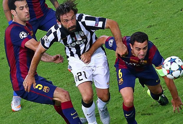 
                <strong>Champions-League-Finale: Juventus Turin vs. FC Barcelona</strong><br>
                Zwei Künstler in einem harten Zweikampf: Andrea Pirlo und der eingewechselte Xavi legen alles in die Waagschale.
              