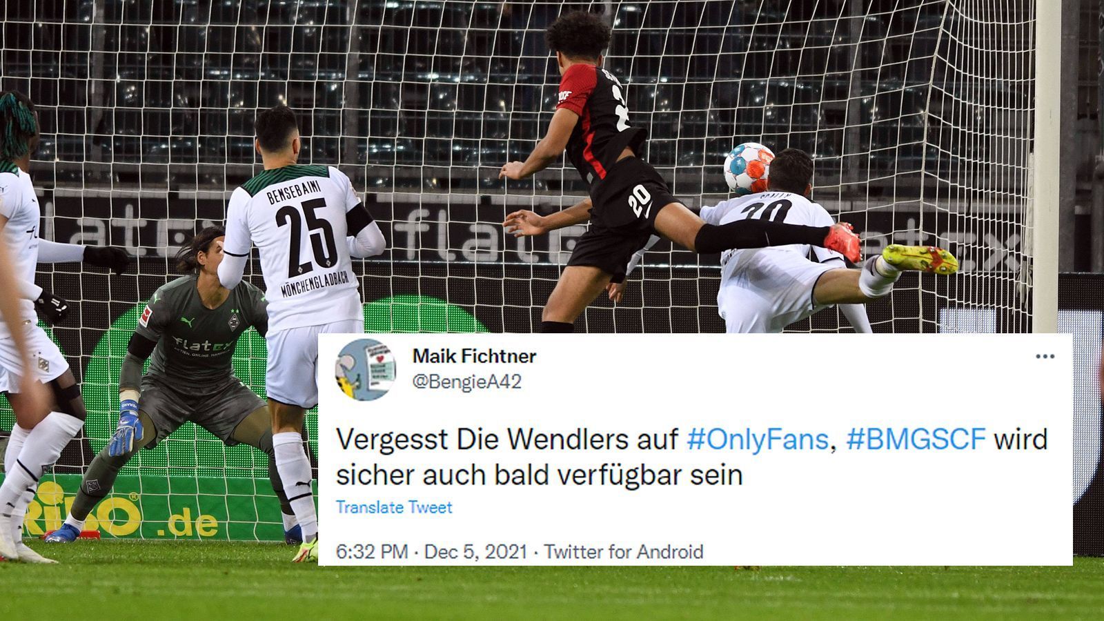 
                <strong>Gladbach vs. Freiburg bei OnlyFans? </strong><br>
                Ein Relive dieser Begegnung auf der Erotik-Platform OnlyFans würden wohl nur die Freiburger anziehend finden. Für Gladbach hätte es hingegen eher etwas von Sadomaso.
              