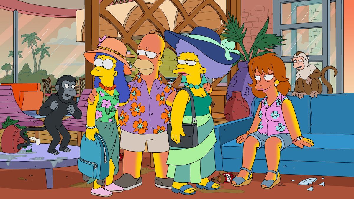 (v.l.n.r.) Marge; Homer; Patty; Evelyn