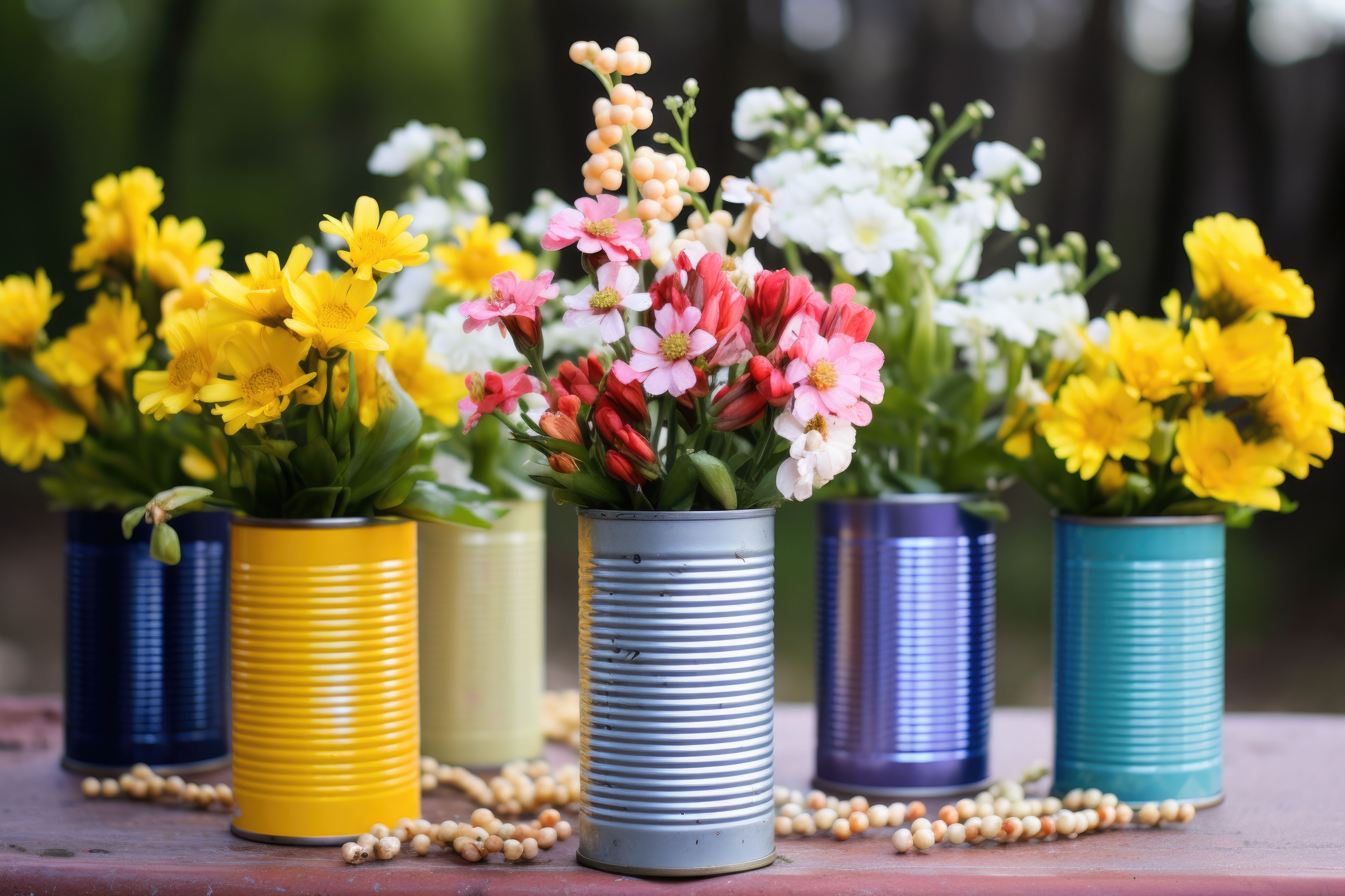 DIY Blumenvasen aus alten Konservendosen