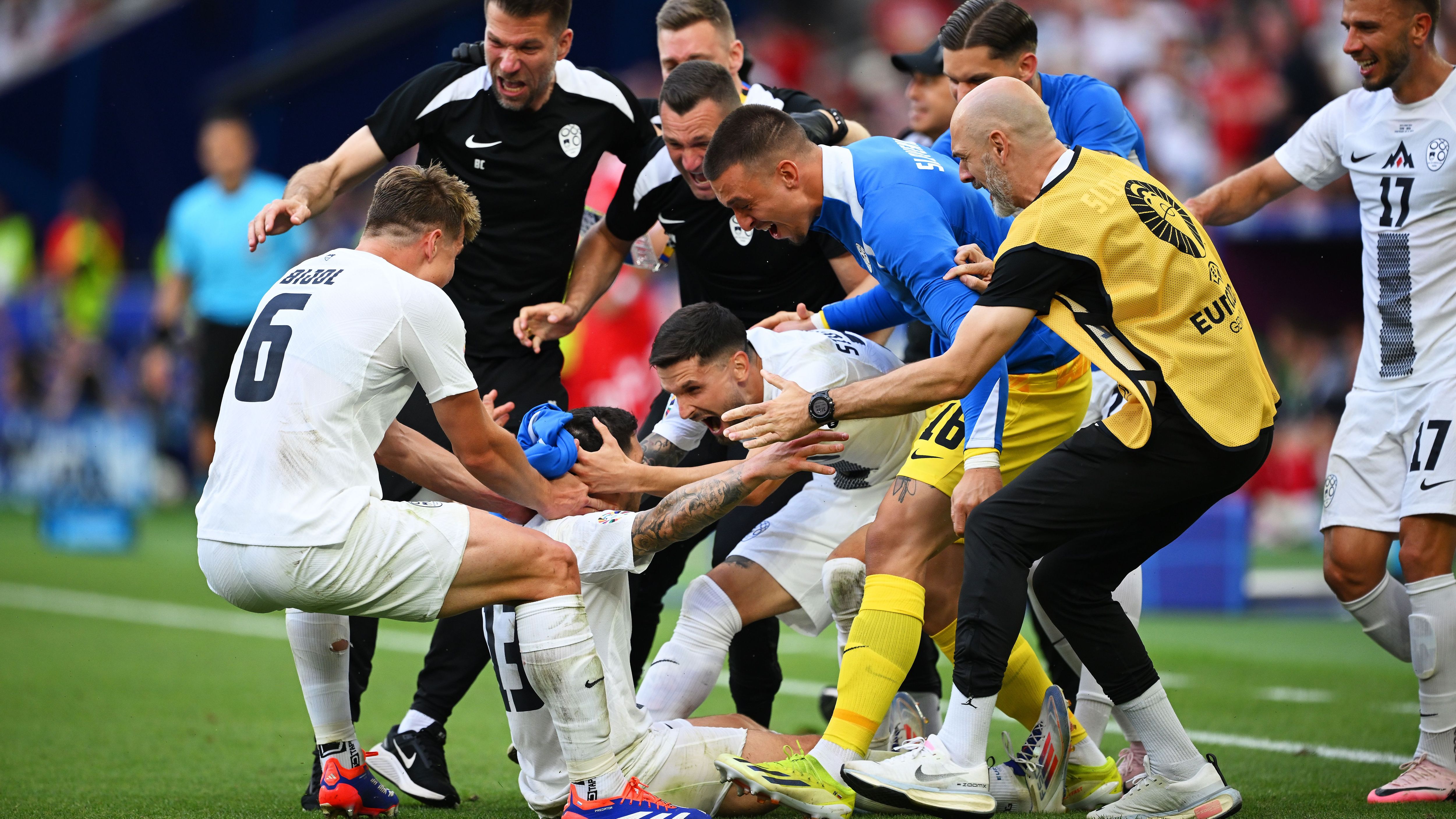 <strong>Nach 24 Jahren wieder ein EM-Tor</strong><br>Dänemarks Führung hielt aber nicht bis zum Ende, Slowenien kam durch Erik Janza zum 1:1-Ausgleich. Für Slowenien war dies das erste Tor bei einer EM-Endrunde seit dem Jahr 2000.