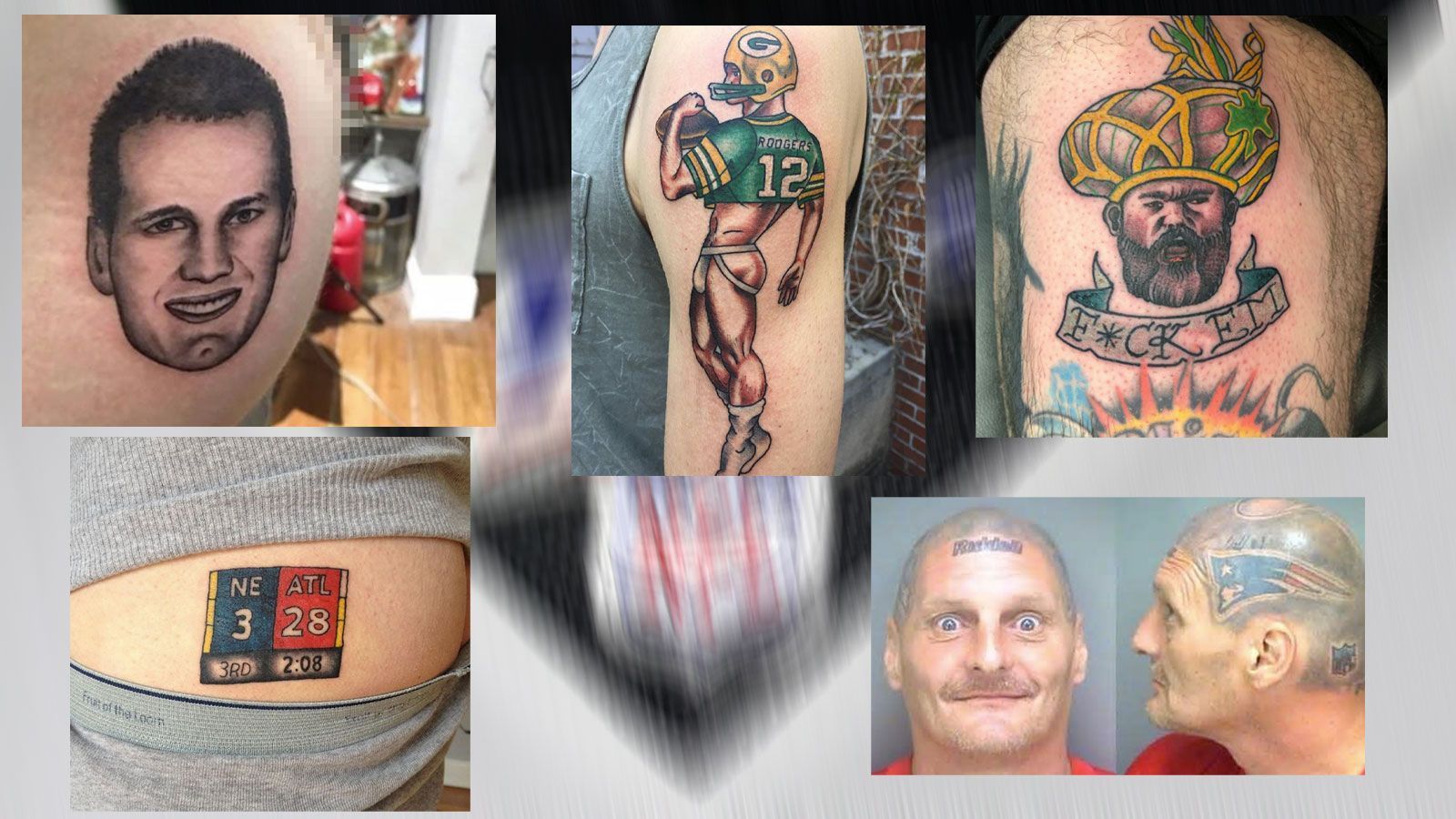
                <strong>Die verrücktesten Fan-Tattoos zur NFL</strong><br>
                Bauch, Beine, Po - es gibt im Grunde kaum ein Körperteil, auf dem sich NFL-Fans keine Tattoos ihrer Lieblinge oder ihres Herzensklubs stechen lassen. Die verrücktesten Hautverzierungen zeigt ran in dieser Bildergalerie.
              