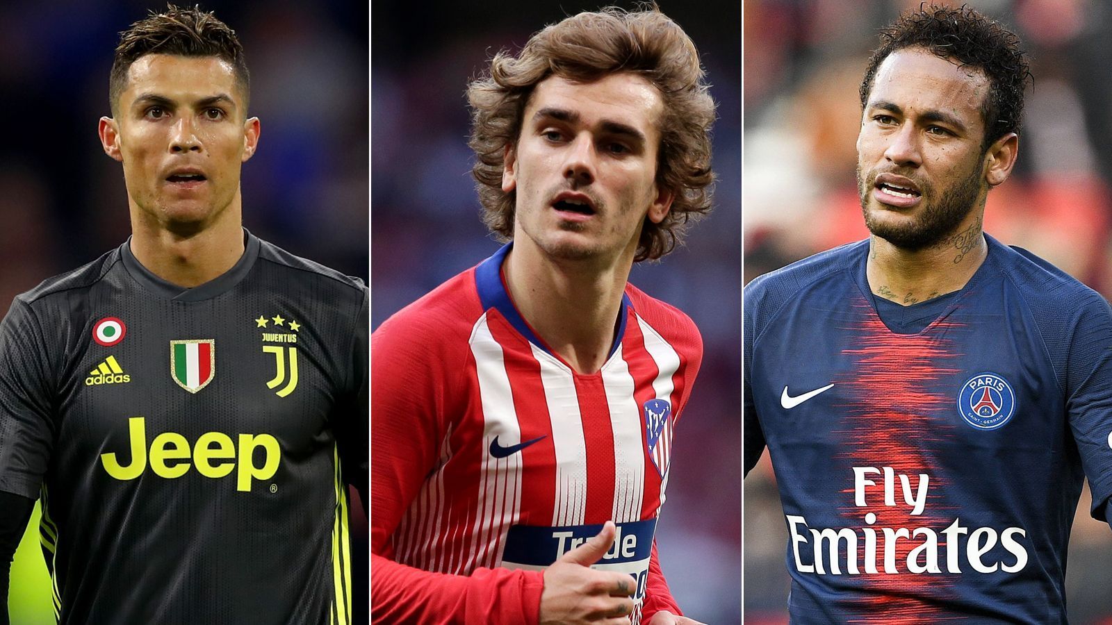 
                <strong>Top 10 - die teuersten Transfers der Geschichte</strong><br>
                Der Mega-Deal ist offiziell: Antoine Griezmann (Mi.) wechselt für eine Ablösesumme von 120 Millionen Euro von Atletico Madrid zum FC Barcelona und stürmt damit auch in die Top 10 der teuersten Transfers der Geschichte. ran.de zeigt das Ranking. (Stand: 12. Juli 2019, Quelle: transfermarkt.de)
              