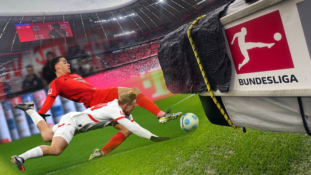 FOTOMONTAGE: Die Bundesliga Saison 2025 26 wird am 22.August 2025 mit dem Spiel FC Bayern Muenchen - RB Leipzig eroeffnet. ARCHIVFOTO; Randmotiv:Fernsehkamera,Kamera, Fernsehuebertragung,Bundesliga...