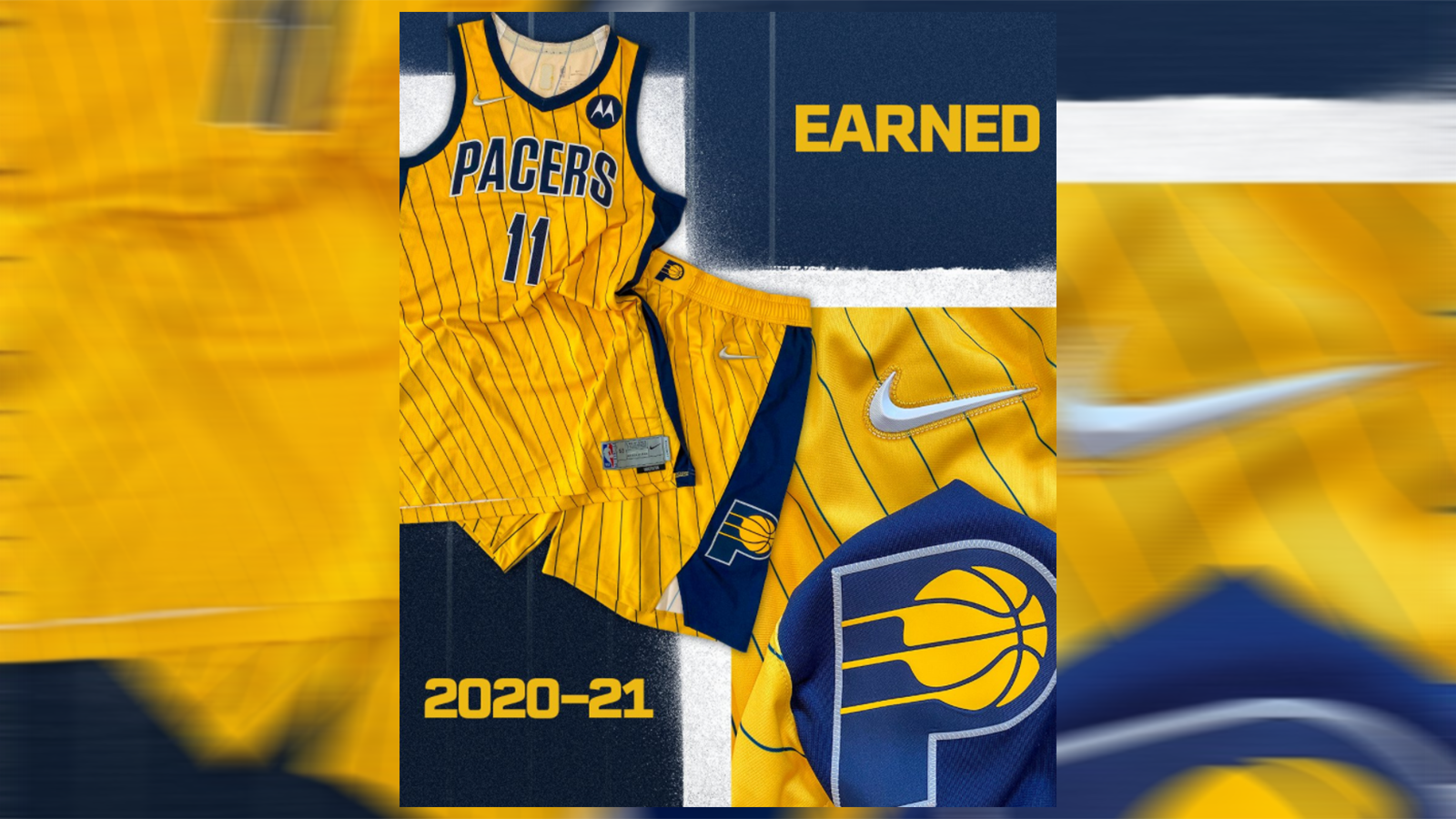 
                <strong>Indiana Pacers</strong><br>
                Die Pacers setzen auf den gewohnten Look, allerdings mit schrägen Streifen. Die Farbkombination aus Gelb und Blau haut nun keinen mehr vom Hocker.
              