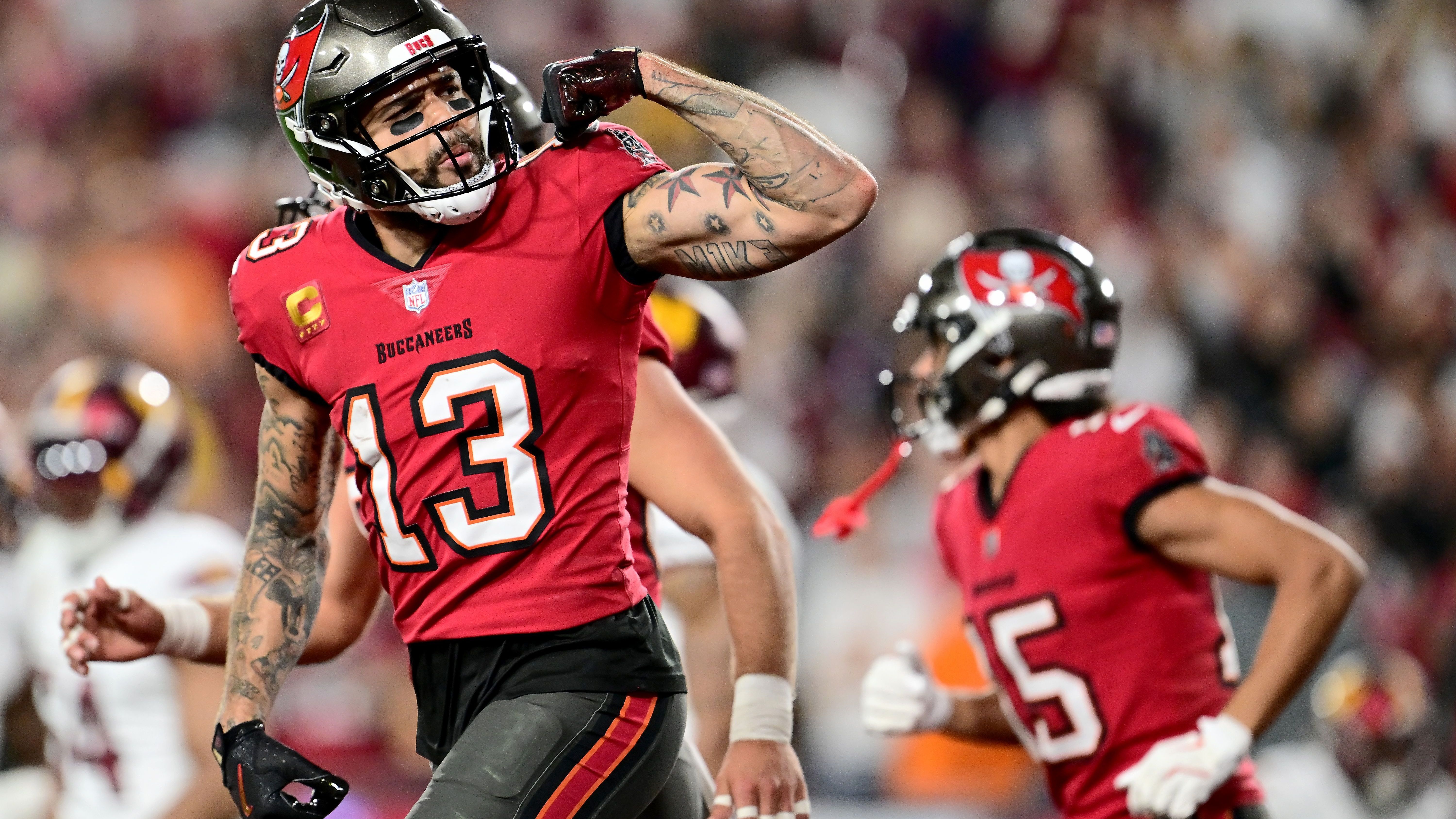 <strong>NFC South - Tampa Bay Buccaneers</strong><br><strong>Wide Receiver</strong>: Mike Evans, Chris Godwin, Emeka Egbuka<br><strong>Offensive Line</strong>: Tristan Wirfs, Ben Bredeson, Graham Barton, Cody Mauch, Luke Goedeke<br><strong>Tight End</strong>: Cade Otton<br><strong>Quarterback</strong>: Baker Mayfield<br><strong>Running Back</strong>: Bucky Irving<br><strong>Fullback</strong>: /