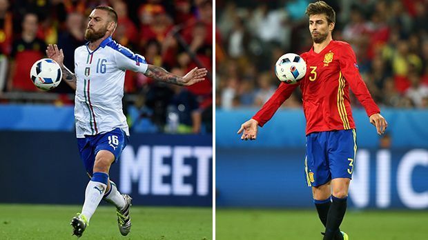 
                <strong>Daniele De Rossi vs. Gerard Pique</strong><br>
                Daniele De Rossi vs. Gerard Pique – Defensives Mittelfeld gegen Innenverteidiger. Schwer zu vergleichen. De Rossi als Abräumer vor der Dreierkette hat vor allem Defensiv seine Stärken. Pique steht ihm aber in Nichts nach. Zudem bei Standards immer eine Gefahr. Punkt für Pique. 3:1.
              