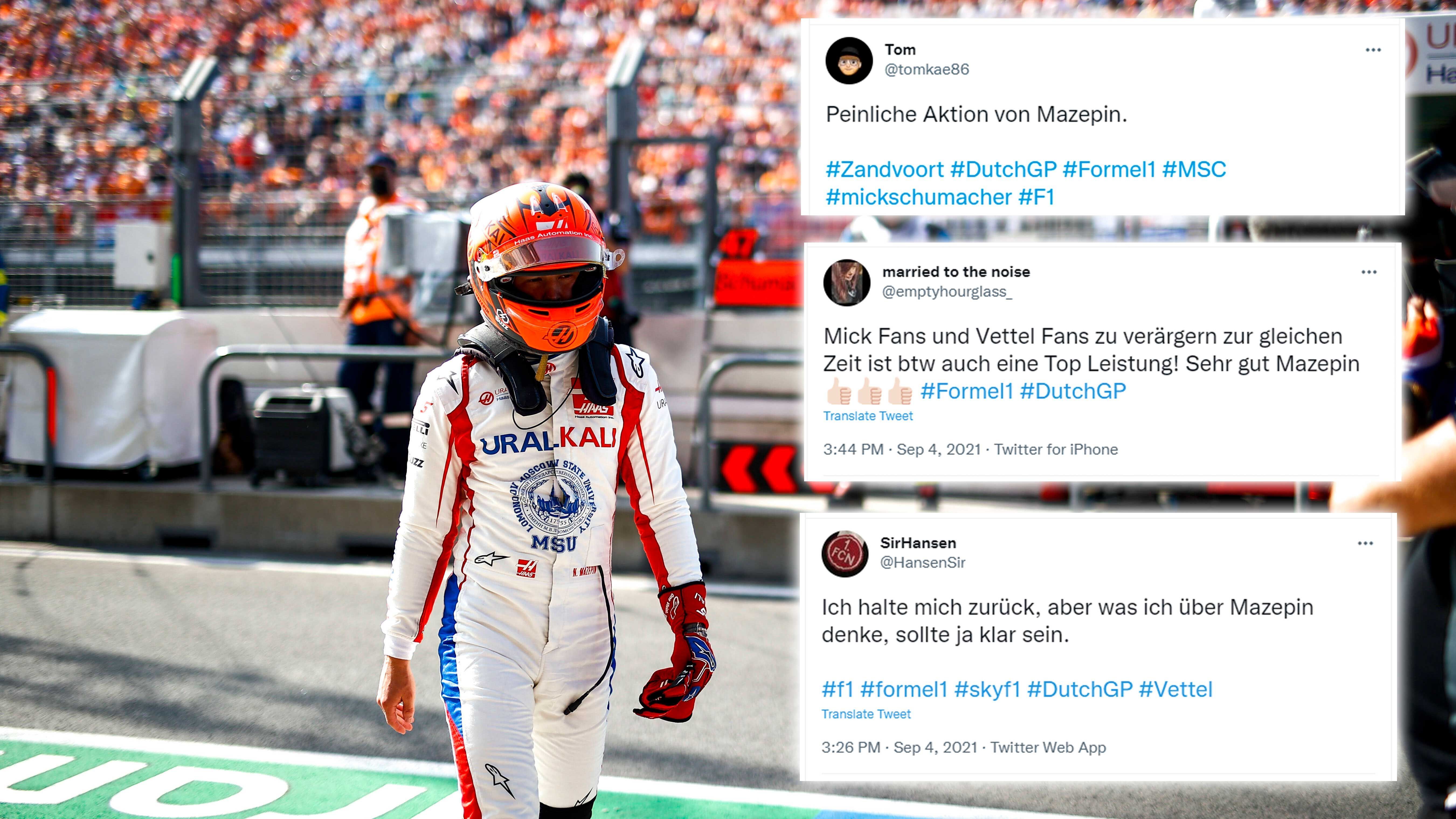 
                <strong>Die Netzreaktionen zum Qualifying in Zandvoort</strong><br>
                Nikita Mazepin hat beim Qualifying in Zandvoort wieder für Aufsehen gesorgt. Mit einer riskanten Aktion blockierte der Russe Sebastian Vettel auf dessen Hot Lap und verhinderte somit eine schnelle Zeit des Deutschen. In den sozialen Medien führte dies bei den Formel-1-Fans wieder zu großer Aufregung. ran hat einige Reaktionen aus dem Netz zusammengetragen. 
              