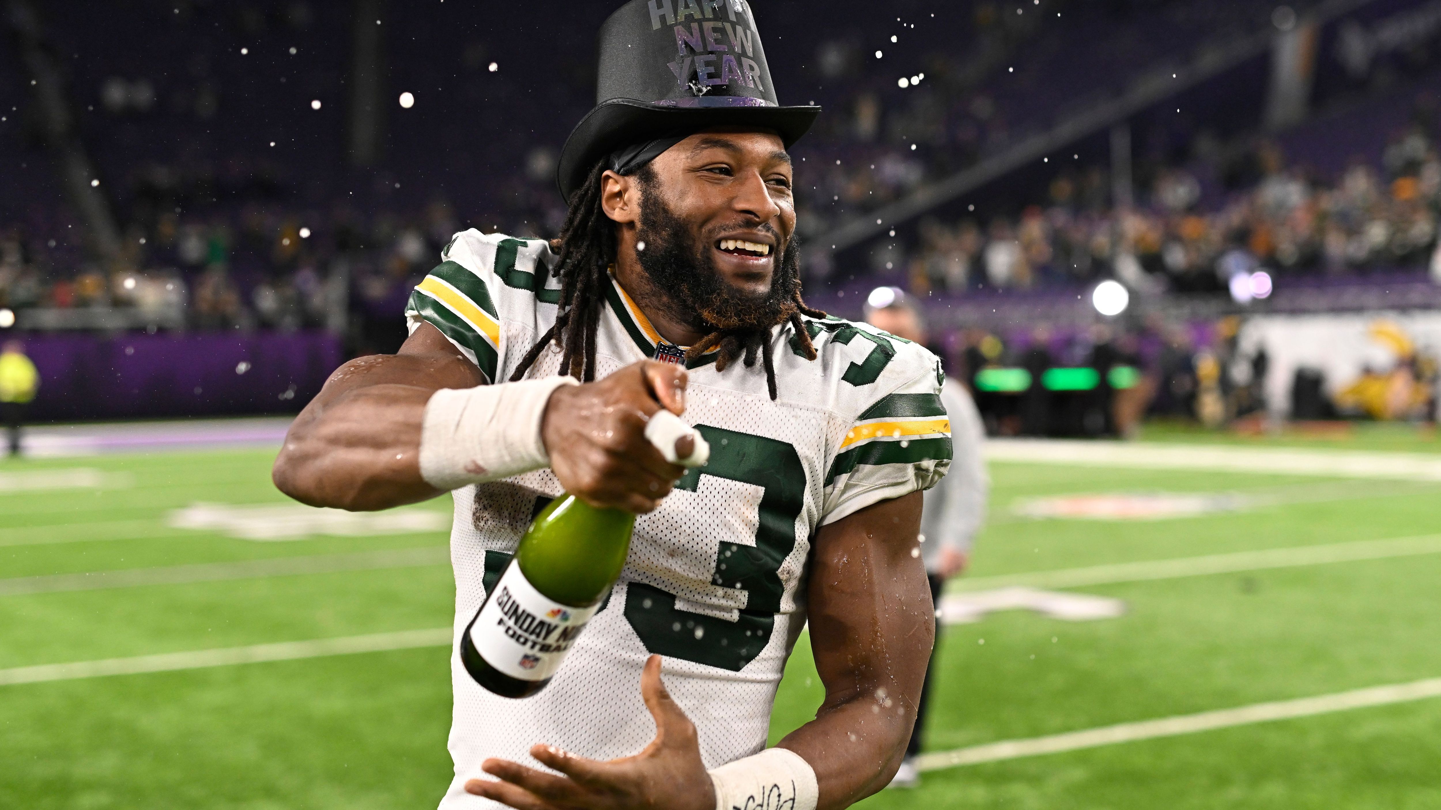 <strong>Platz 10 (geteilt): Aaron Jones (Minnesota Vikings)</strong><br>Jahresgehalt: 7 Millionen<br>Vertragslaufzeit: 1 Jahre<br>Grundgehalt: 7 Millionen<br>Davon garantiert: 7 Millionen