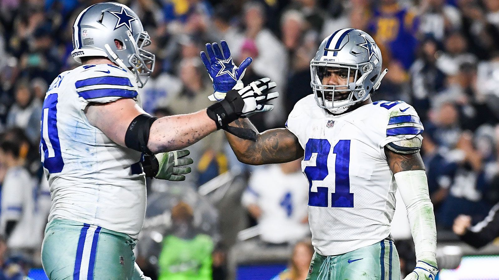 
                <strong>7 - Dallas Cowboys</strong><br>
                Ezekiel Elliott (Running Back), DeMarcus Lawrence (Defensive End), Tyron Smith (Offensive Tackle), Jaylon Smith (Linebacker), Amari Cooper (Wide Receiver), Leighton Vander Esch (Outside Linebacker), Byron Jones (Cornerback)
              