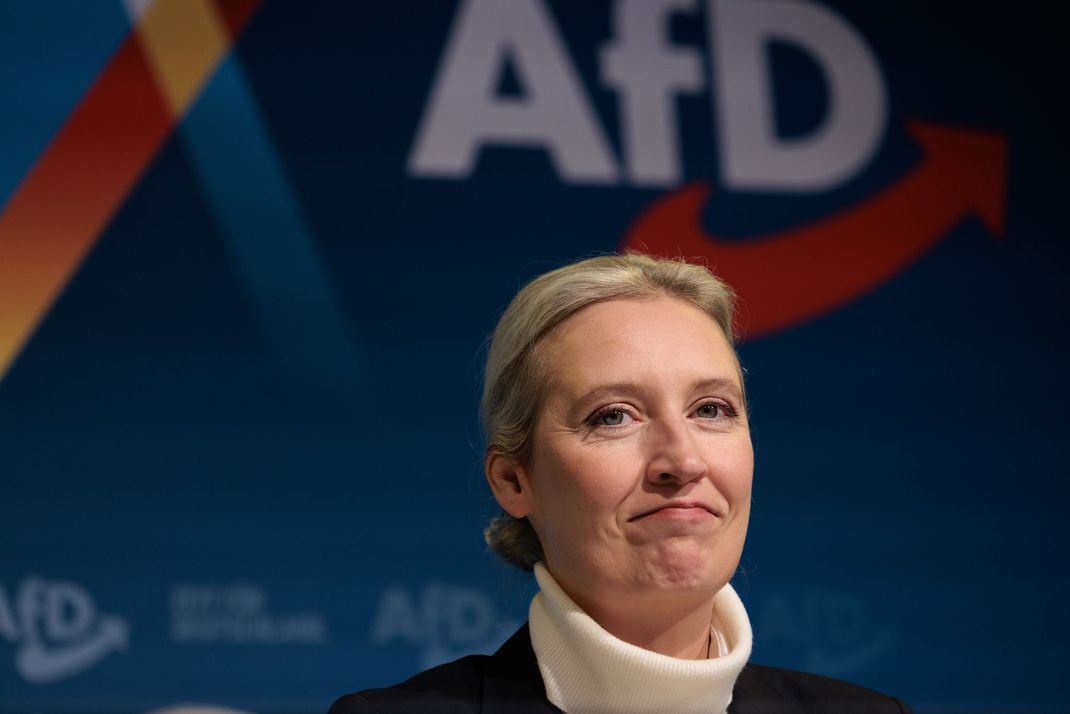 AfD-Parteichefin Alice Weidel bei ihrer Vorstellung als Kanzlerkandidatin zur Bundestagswahl 2025