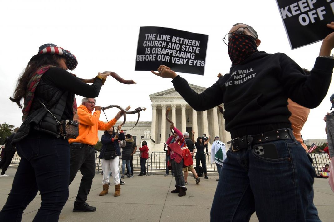 Am Tag der Nominierung gab es viele Proteste vor dem Supreme Court.