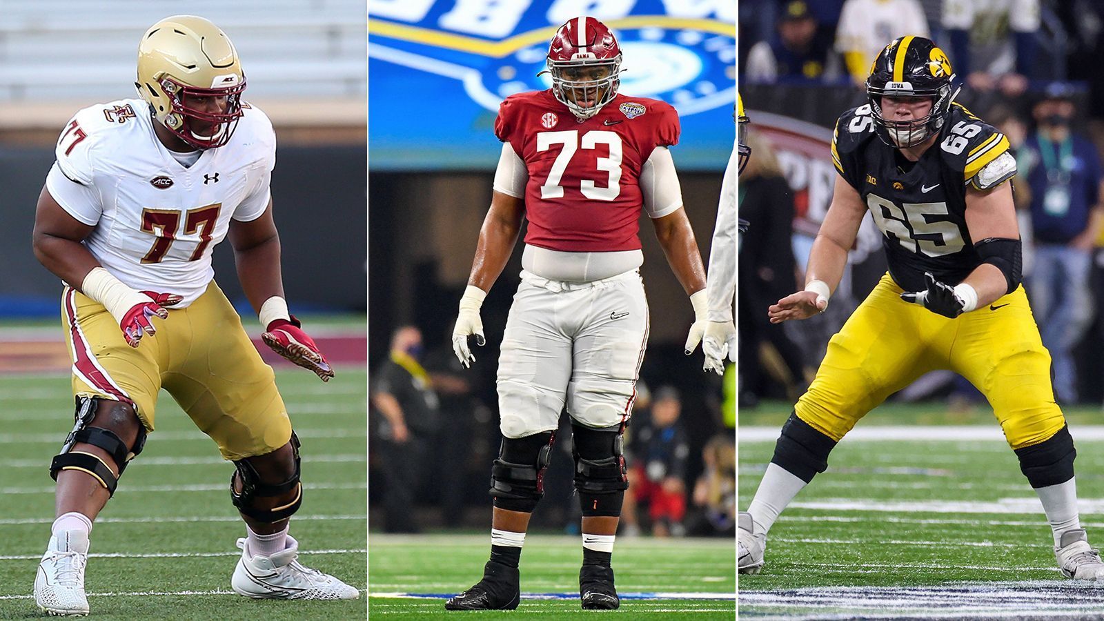 
                <strong>Bernhard Raimann, Evan Neal und Co: Die besten Offensive Liner im NFL Draft 2022</strong><br>
                Vor dem NFL Draft 2022 (vom 28. bis 30. April live auf ProSieben MAXX und im Livestream auf ran.de) ist ein Blick auf die stärksten College-Talente unabdingbar. Welche Offensive Lineman dieses Jahr herausstechen, zeigt ran in der Galerie.
              