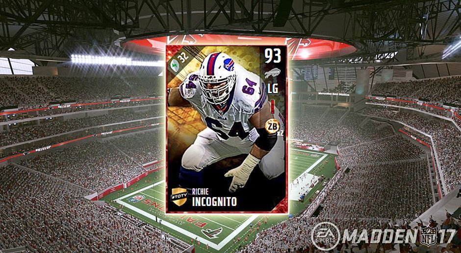 
                <strong>Left Guard: Richie Incognito</strong><br>
                Left Guard: Richie IncognitoTeam: Buffalo BillsGesamt-Stärke: 93
              