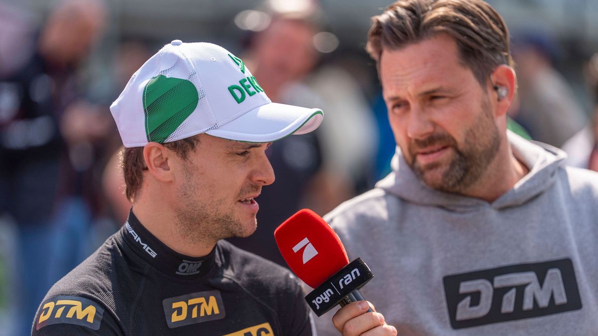 SPIELBERG, OESTERREICH - 13. September: Lucas Auer aus Oesterreich und Landgraf Motorsport waehrend eines Interviews mit Pro 7 waehrend des DTM Rennens 1 am RED BULL RING am 13. September 2025 in S...