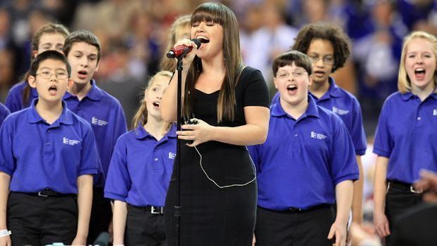 <strong>Kelly Clarkson</strong><br>
                2012: Kelly Clarkson beim Super Bowl zwischen den New England Patriots und den New York Giants.