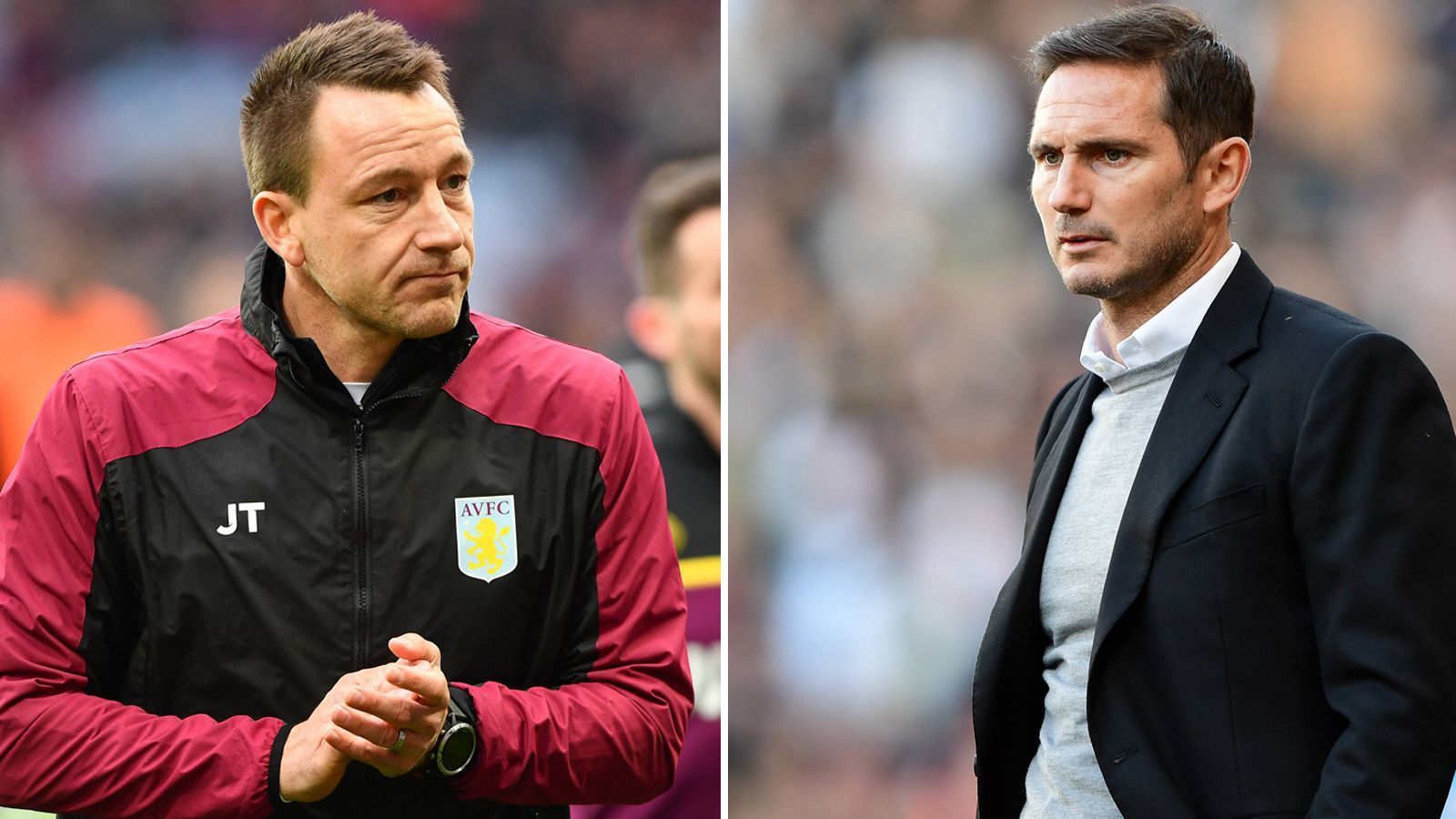 
                <strong> Das Aufstiegs-Duell der Chelsea-Ikonen  </strong><br>
                John Terry (links) und Frank Lampard wurden als Spieler beim FC Chelsea zu Legenden. Heute sind sie Trainer und kämpfen in England gegeneinander im Playoff-Finale um den Premier-League-Aufstieg. Lampard steht als Cheftrainer an der Seitenlinie von Derby Country, Terry als Co-Trainer von Aston Villa. Das Endspiel um den Aufstieg findet am Montag, dem 27. Mai, im Wembley-Stadion statt. ran.de erzählt die Geschichte der beiden englischen Fußball-Ikonen.
              