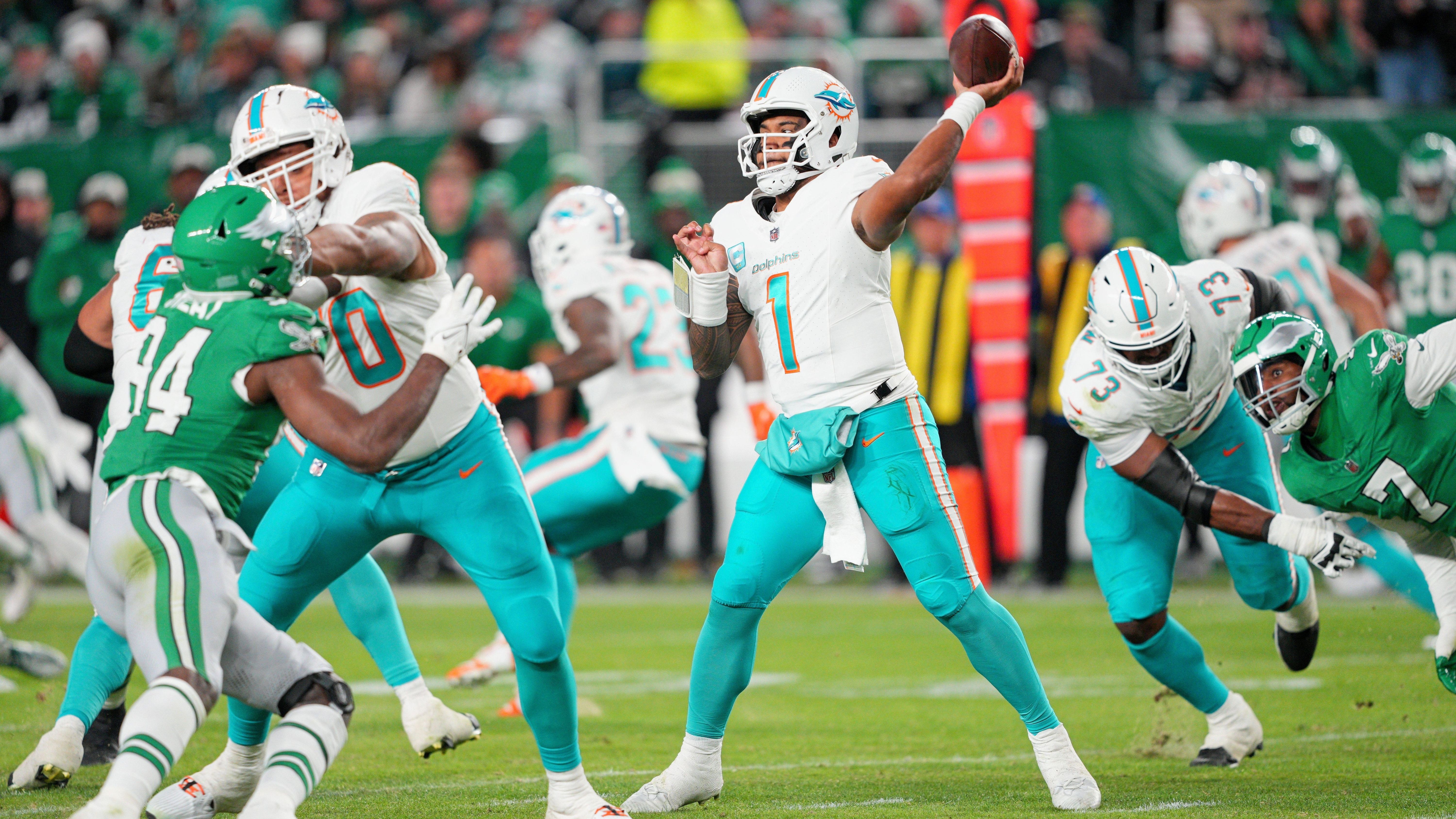 <strong>17. Platz (geteilt): Miami Dolphins</strong><br>(nach Week 7: 14. Platz, geteilt)<br>Ausgespielte 4. Versuche: 20<br>Erfolgreiche 4. Versuche: 9