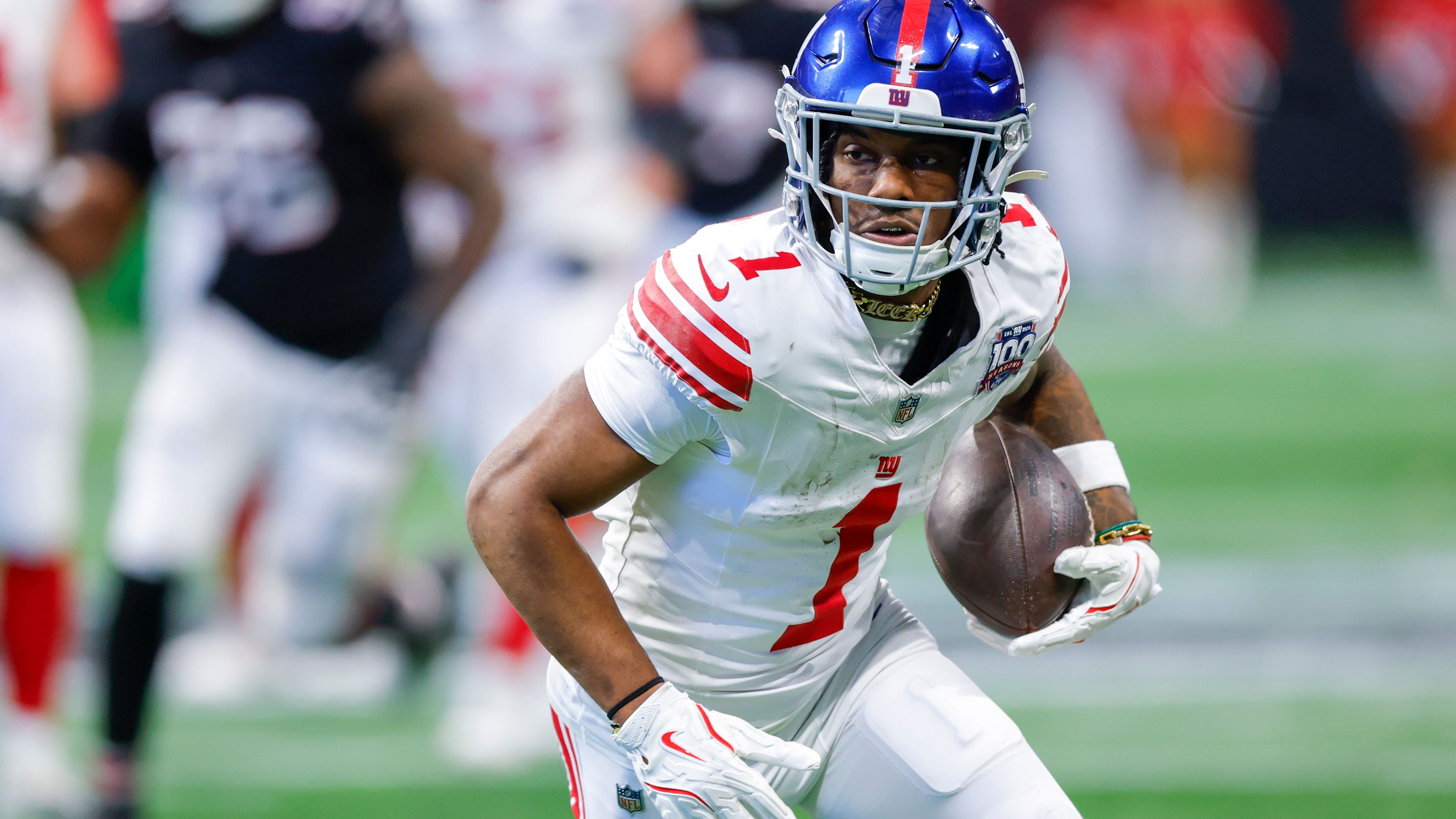 <strong>NFC East - New York Giants</strong><br><strong>Wide Receiver</strong>: Malik Nabers, Darius Slayton, Wan'Dale Robinson<br><strong>Offensive Line</strong>: Andrew Thomas, Jon Runyan, John Michael Schmitz Jr., Greg von Roten, Jermaine Eluemunor<br><strong>Tight End</strong>: Theo Johnson<br><strong>Quarterback</strong>: Russell Wilson<br><strong>Running Back</strong>: Tyrone Tracy Jr.<br><strong>Fullback</strong>: /