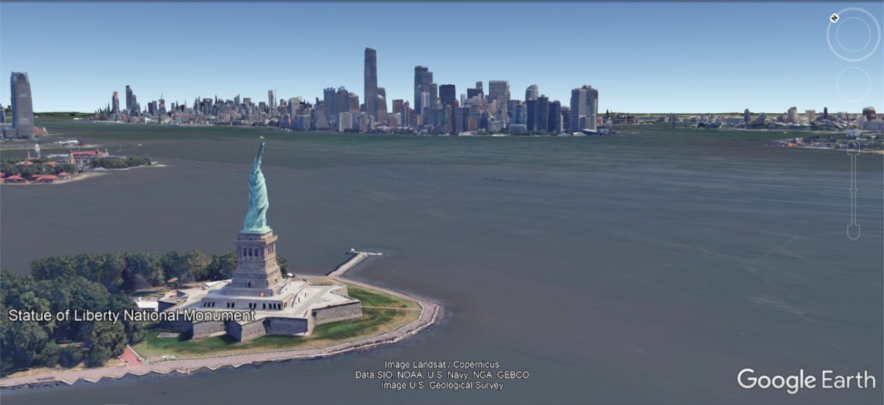 Selbst New Yorker kennen diesen Blick nur aus Google Earth.