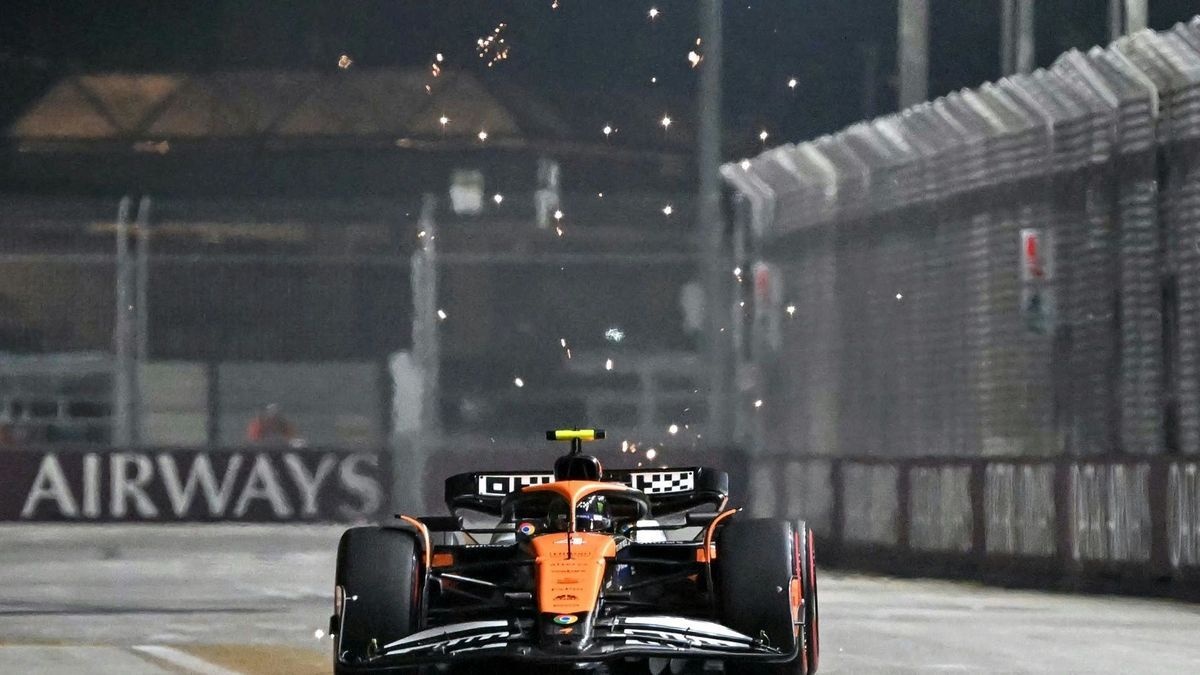 Lando Norris im Training in Singapur