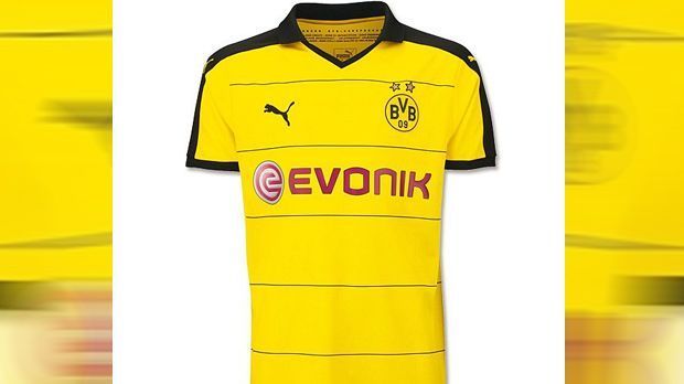 
                <strong>Das neue Heimtrikot von Borussia Dortmund</strong><br>
                Mit diesem Heimtrikot geht Borussia Dortmund in die kommende Saison. Marco Reus zeigt sich auf der BVB-Homepage angetan: "Das neue Trikot gefällt mir sehr gut. Ich mag das schlichte Design mit den schwarzen Streifen." Und auch auswärts...
              