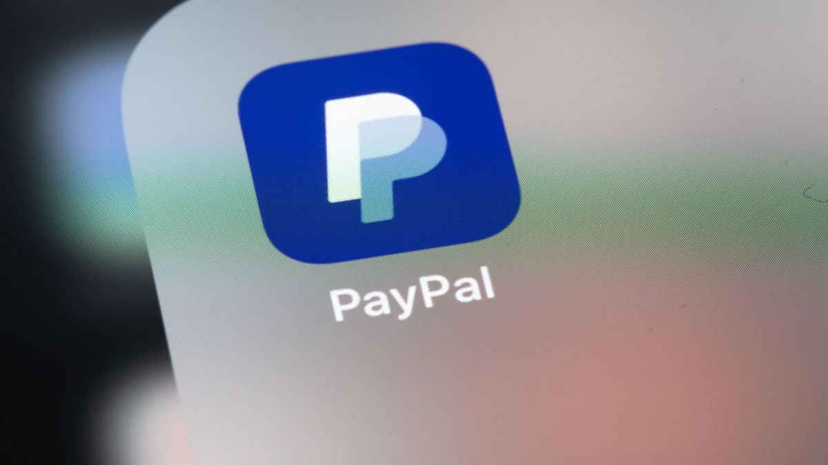 PayPal logo mobile app on screen smartphone iPhone closeup. Paypal is an internet based digital money transfer service. Batumi, Georgia - July 24, 2022