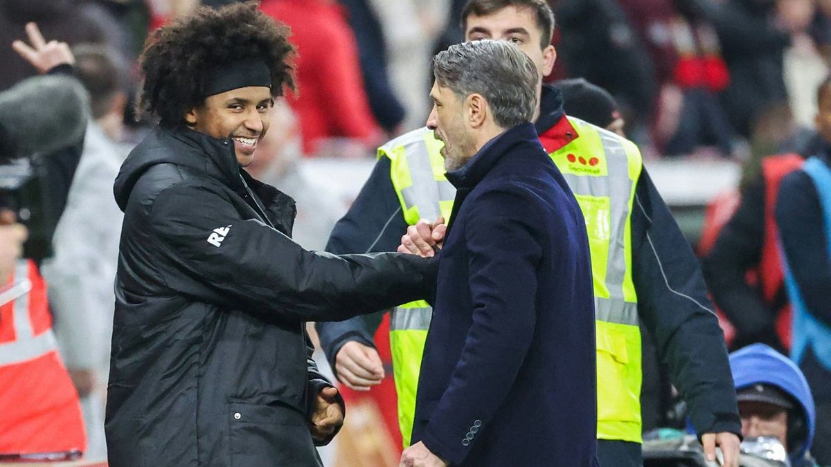 Kovac (r.) war höchst zufrieden mit Adeyemi