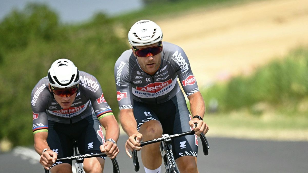 Van der Poel (l.) und Rickaert (r.) auf der Flucht