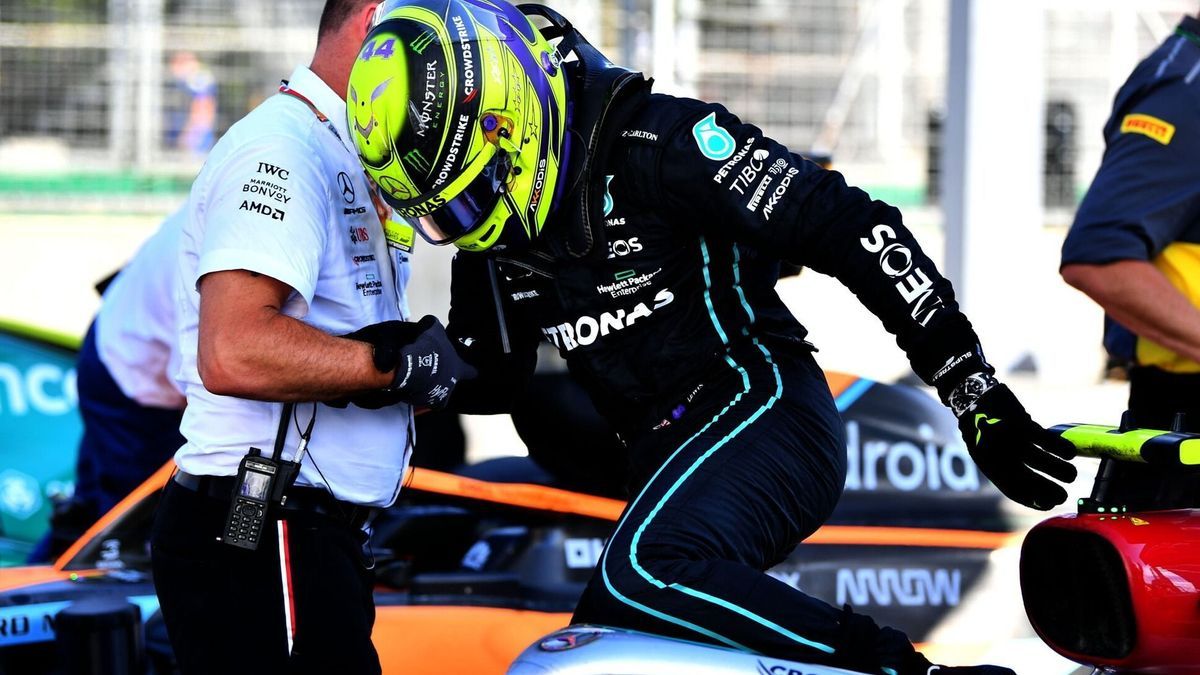 Lewis Hamilton konnte sein Auto nach dem Rennen nur unter Schmerzen verlassen