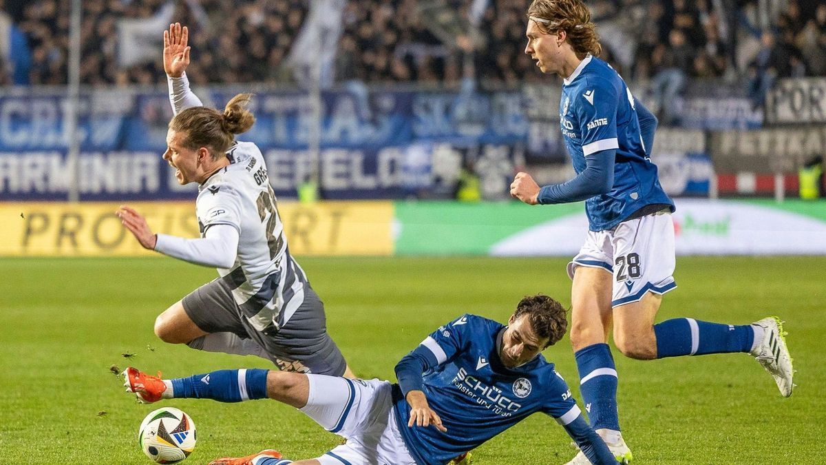 Zweikampf bei Sandhausen gegen Bielefeld