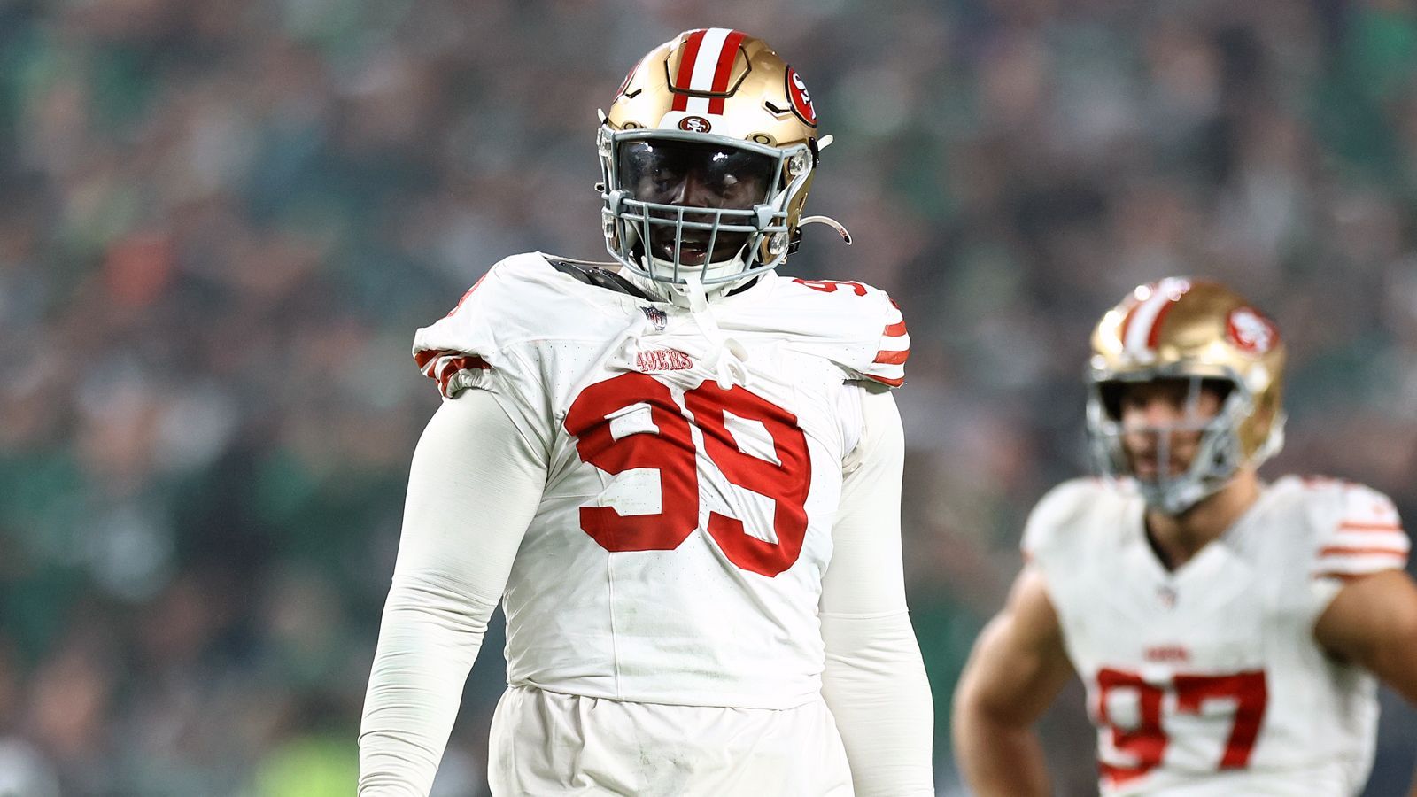 <strong>Javon Kinlaw (San Francisco 49ers)</strong> <br>Der 26-Jährige wurde 2020 von den Niners an 14. Position im Draft gewählt. Jedoch konnte der Defensive Tackle nur an elf (!) Spielen in den vergangenen drei Spielzeiten teilnehmen. Dementsprechend dürfte ein neuer Vertrag eher weniger lukrativ ausfallen. Ein Interessent könnten die Houston Texans mit dem ehemaligen 49ers-Defensive Coordinator DeMeco Ryans als Head Coach sein.&nbsp;