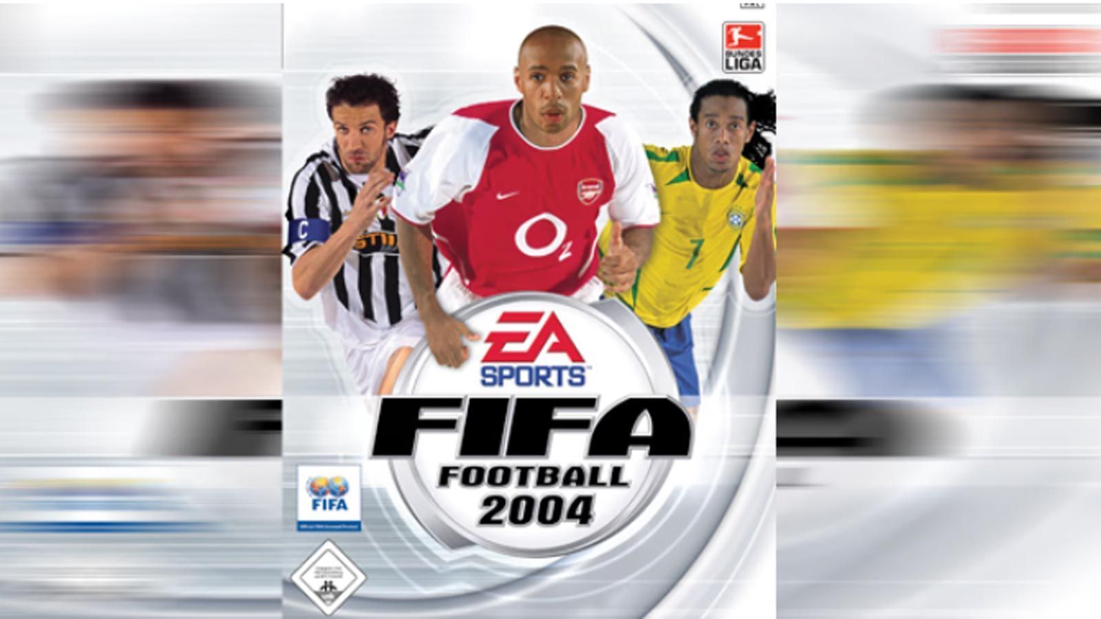 
                <strong>FIFA 2004</strong><br>
                FIFA 2004 - Cover-Spieler: Alessandro del Piero, Thierry Henry und Ronaldinho.
              