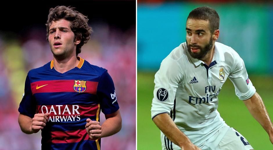 
                <strong>Sergi Roberto vs. Dani Carvajal</strong><br>
                Sergi Roberto vs. Dani Carvajal: Auf der linken Verteidigerposition stehen sich ebenfalls zwei ähnlich starke Konkurrenten gegenüber. Beide sind 24 Jahre alt, beide spielen diese Saison auf einem konstanten Niveau, beide haben einen aktuellen Marktwert von 25 Millionen Euro (Quelle: Transfermarkt.de). Punkteteilung, 2:1 für Barca.
              